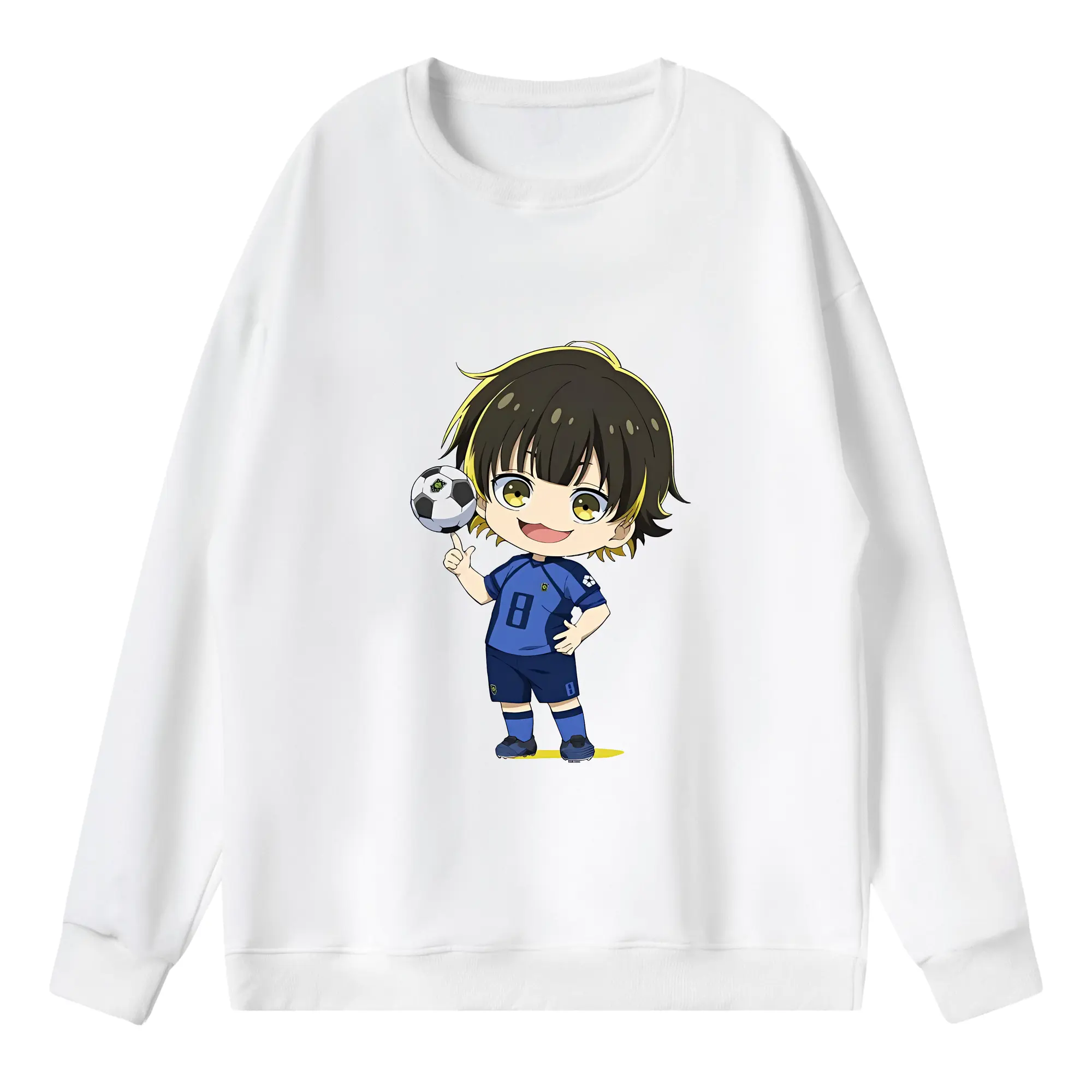 ブルーロック グッズ 蜂楽 廻 - 薄手 クルーネック スウェット 裏毛260g · ポリエステル 春秋向け カジュアル 男女兼用 · トレーナー デイリー スポーツ 散歩に最適