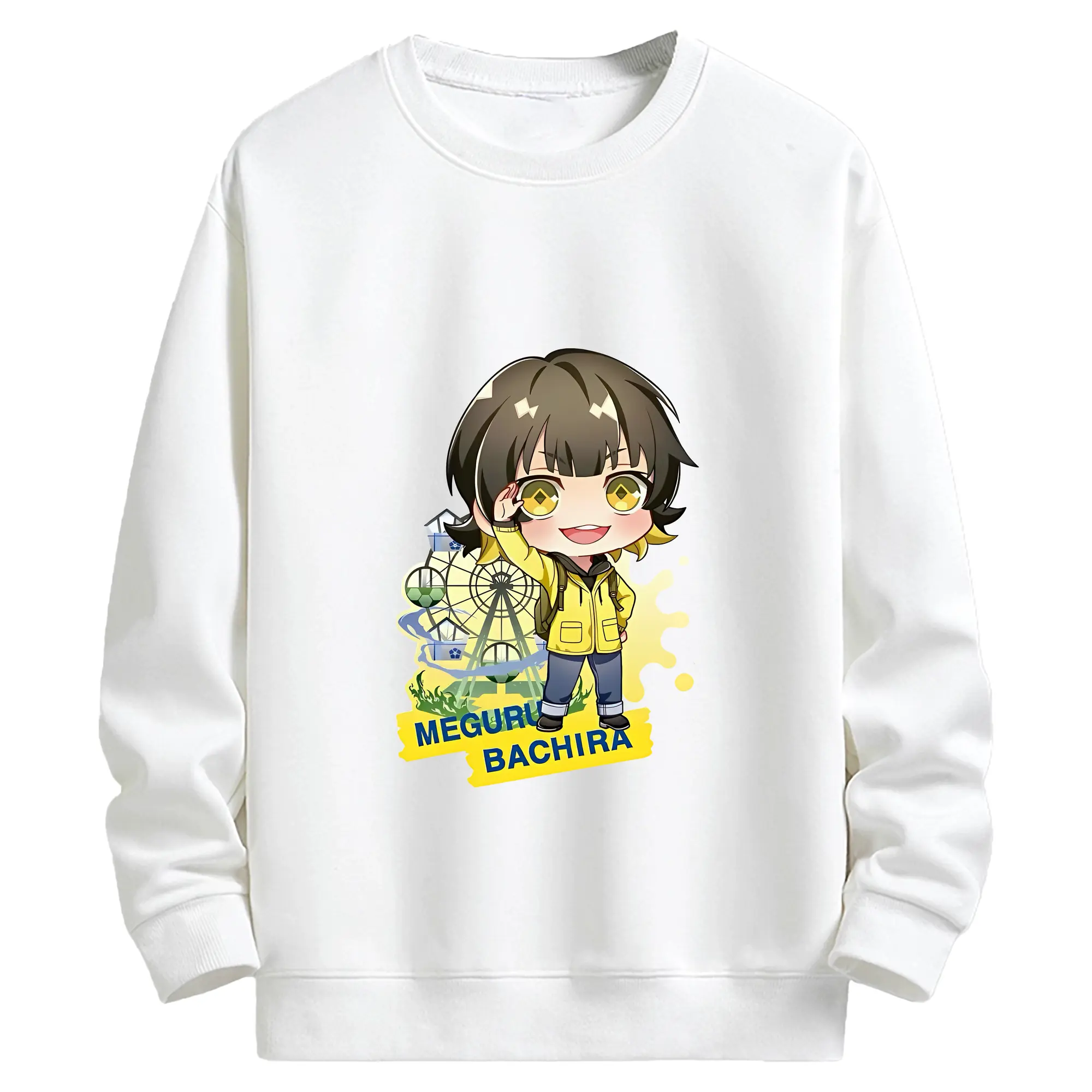 ブルーロック グッズ 蜂楽 廻 - キッズ クルーネックスウェットシャツ ・ フロントプリント ・ 綿80％ ポリエステル20％ ・ 快適 通学 スポーツ 日常使い お散歩用
