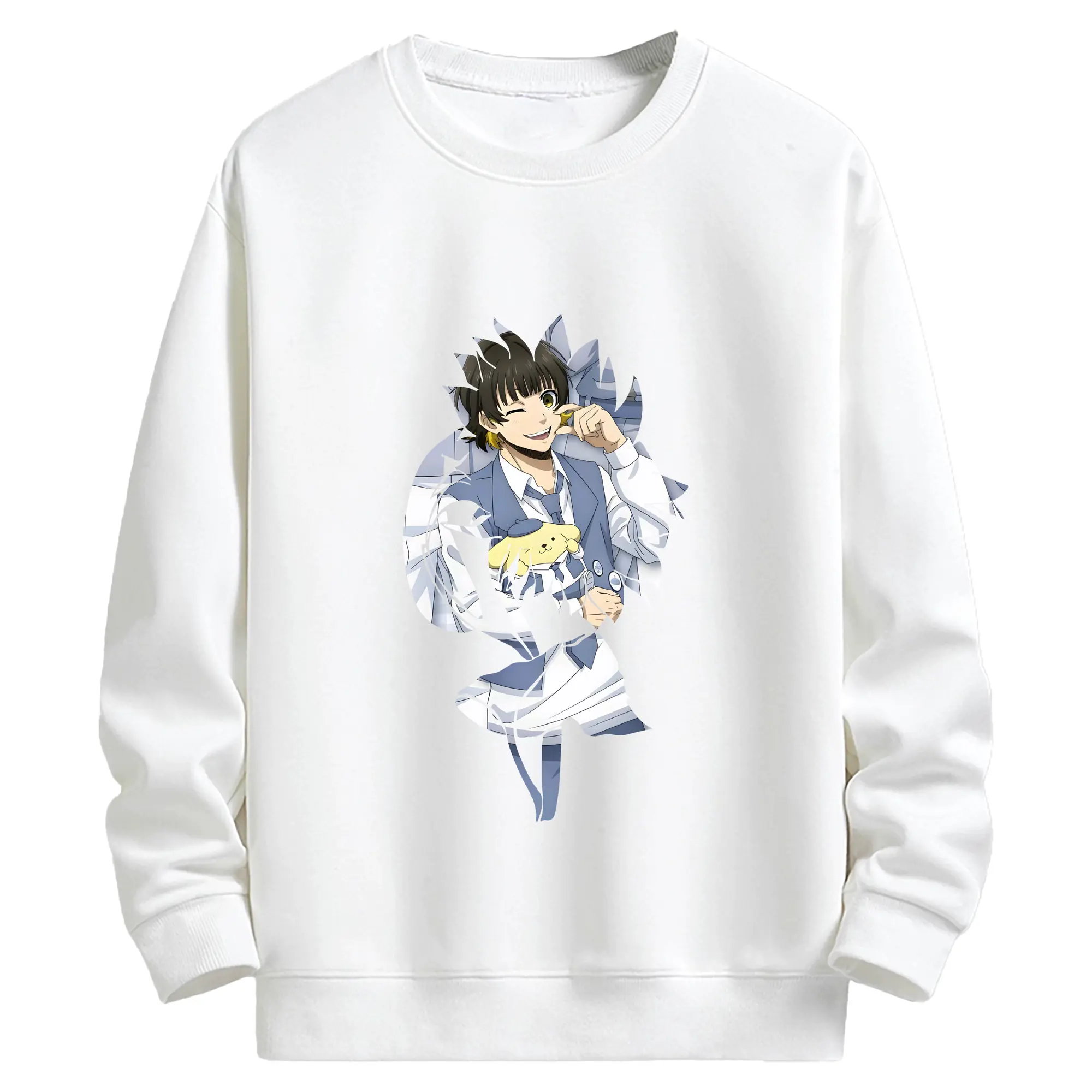 ブルーロック グッズ 蜂楽 廻 - キッズ クルーネックスウェットシャツ ・ フロントプリント ・ 綿80％ ポリエステル20％ ・ 快適 通学 スポーツ 日常使い お散歩用