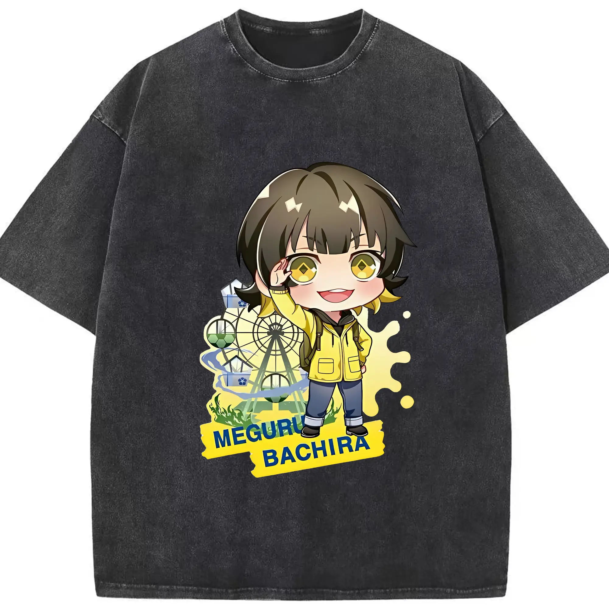 ブルーロック グッズ 蜂楽 廻 - 綿100％ ヴィンテージ風 半袖Tシャツ ・ フロントプリント ・ 柔らか肌触り ・ 通気性 快適 ・ スポーツ カジュアル 外出用