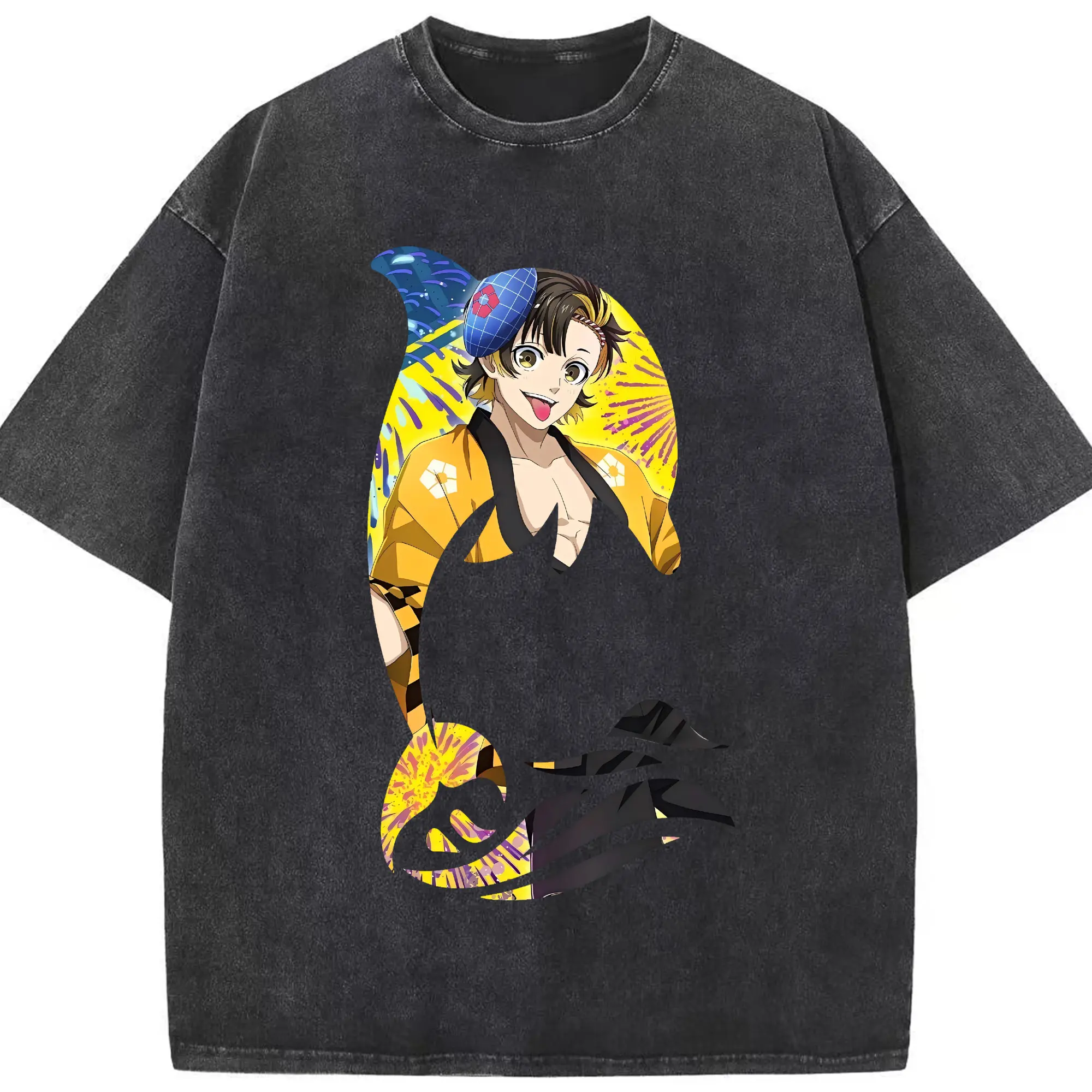 ブルーロック グッズ 蜂楽 廻 - 綿100％ ヴィンテージ風 半袖Tシャツ ・ フロントプリント ・ 柔らか肌触り ・ 通気性 快適 ・ スポーツ カジュアル 外出用