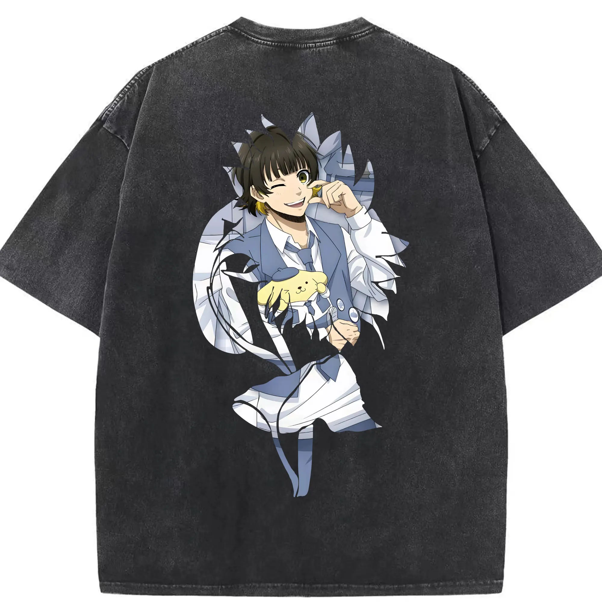 ブルーロック グッズ 蜂楽 廻 - 綿100％ ヴィンテージ風 半袖Tシャツ ・ 背面プリント ・ 柔らか肌触り ・ 通気性 快適 ・ スポーツ カジュアル 外出用