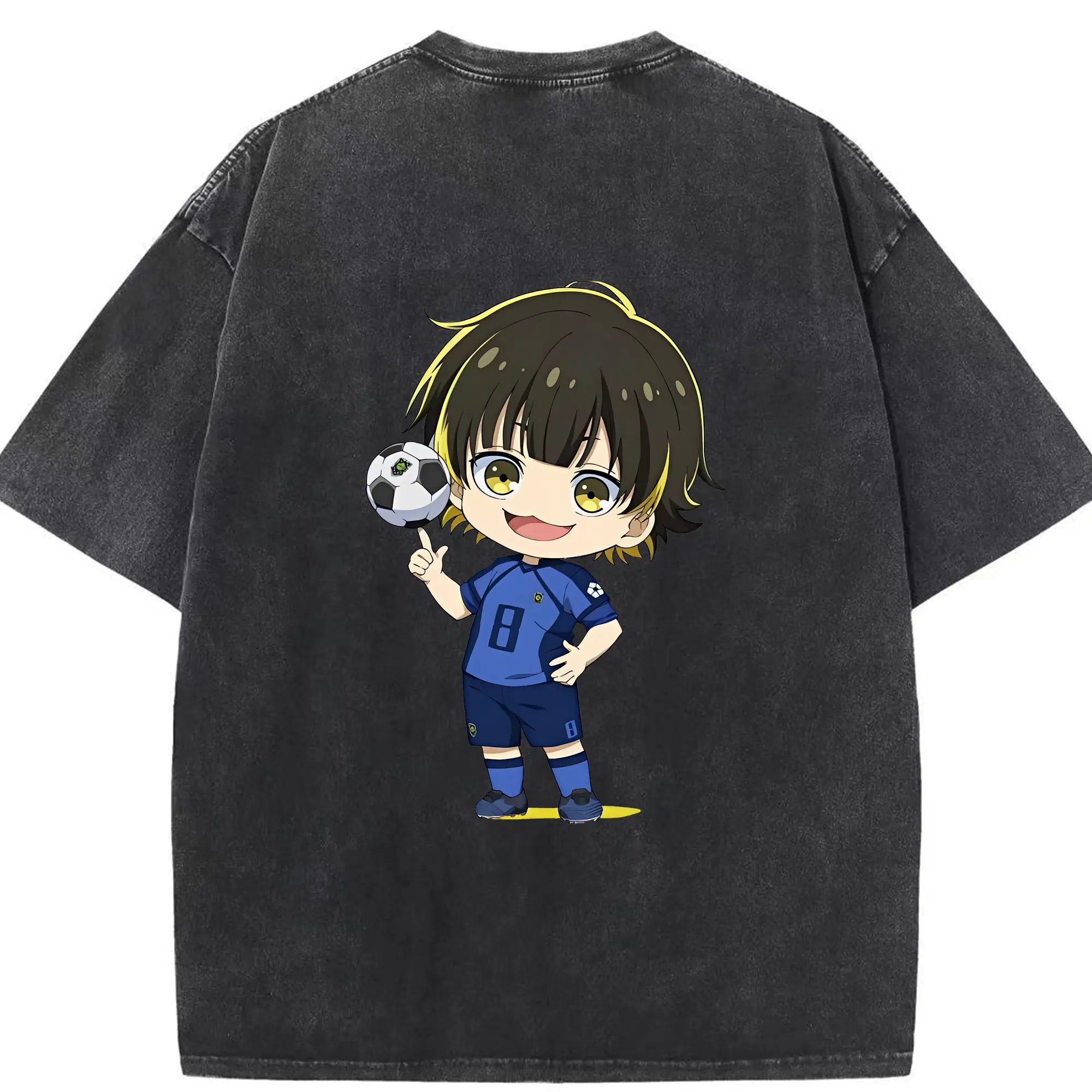 ブルーロック グッズ 蜂楽 廻 - 綿100％ ヴィンテージ風 半袖Tシャツ ・ 背面プリント ・ 柔らか肌触り ・ 通気性 快適 ・ スポーツ カジュアル 外出用