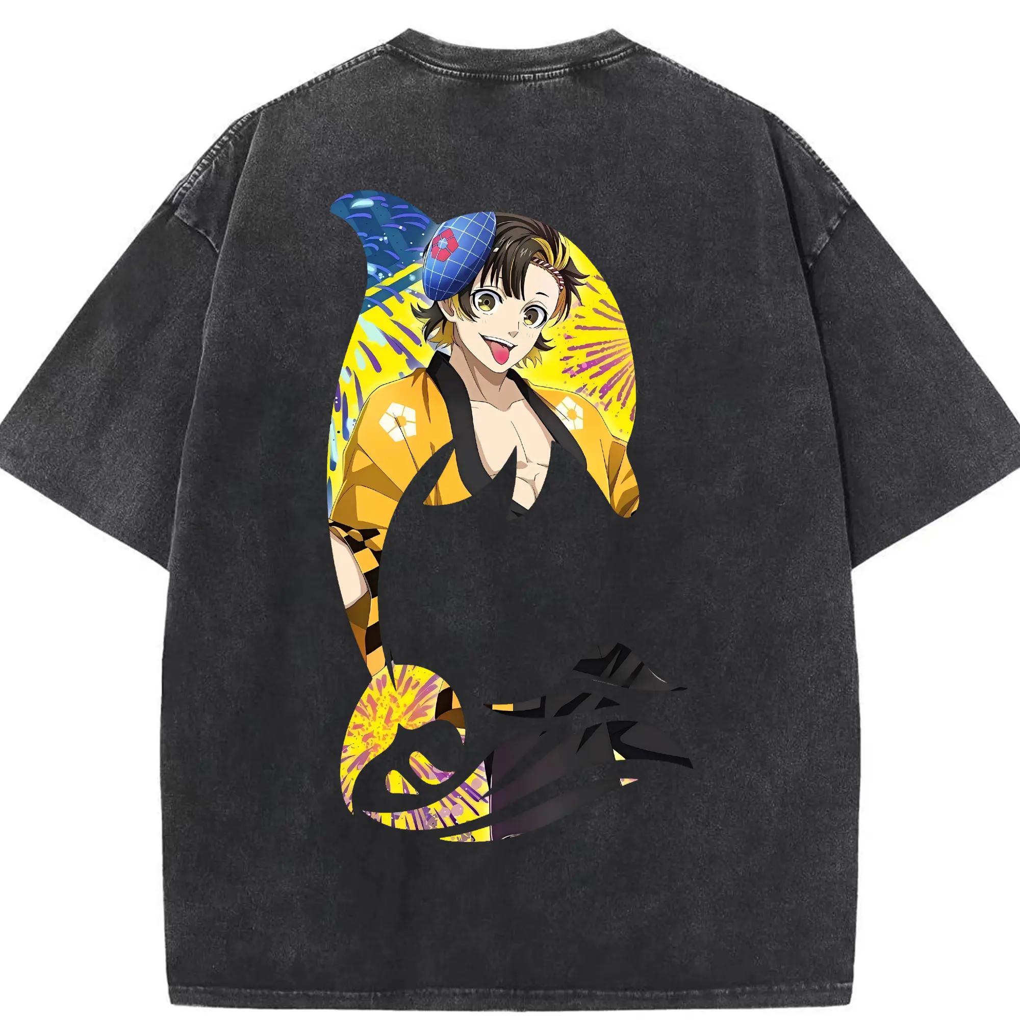 ブルーロック グッズ 蜂楽 廻 - 綿100％ ヴィンテージ風 半袖Tシャツ ・ 背面プリント ・ 柔らか肌触り ・ 通気性 快適 ・ スポーツ カジュアル 外出用