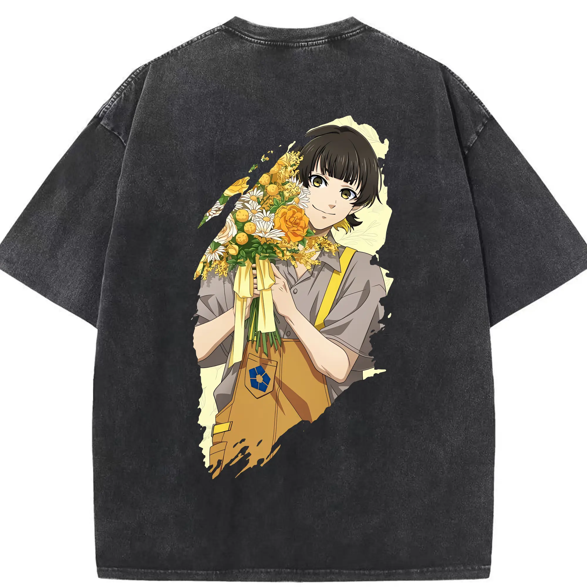 ブルーロック グッズ 蜂楽 廻 - 綿100％ ヴィンテージ風 半袖Tシャツ ・ 背面プリント ・ 柔らか肌触り ・ 通気性 快適 ・ スポーツ カジュアル 外出用