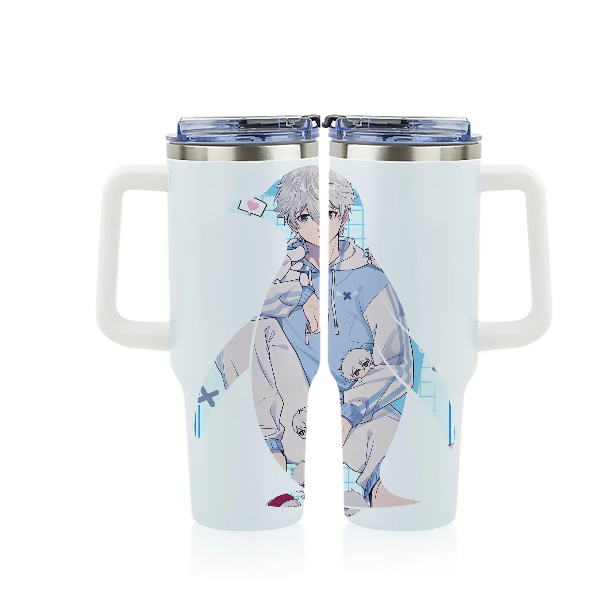 ブルーロック グッズ 凪 誠士郎 - 1200mL フルプリント車用タンブラー ・ 304ステンレス 内側 ・ 201ステンレス 外側 ・ 保温 保冷 ・ 通勤 ドライブ アウトドア用