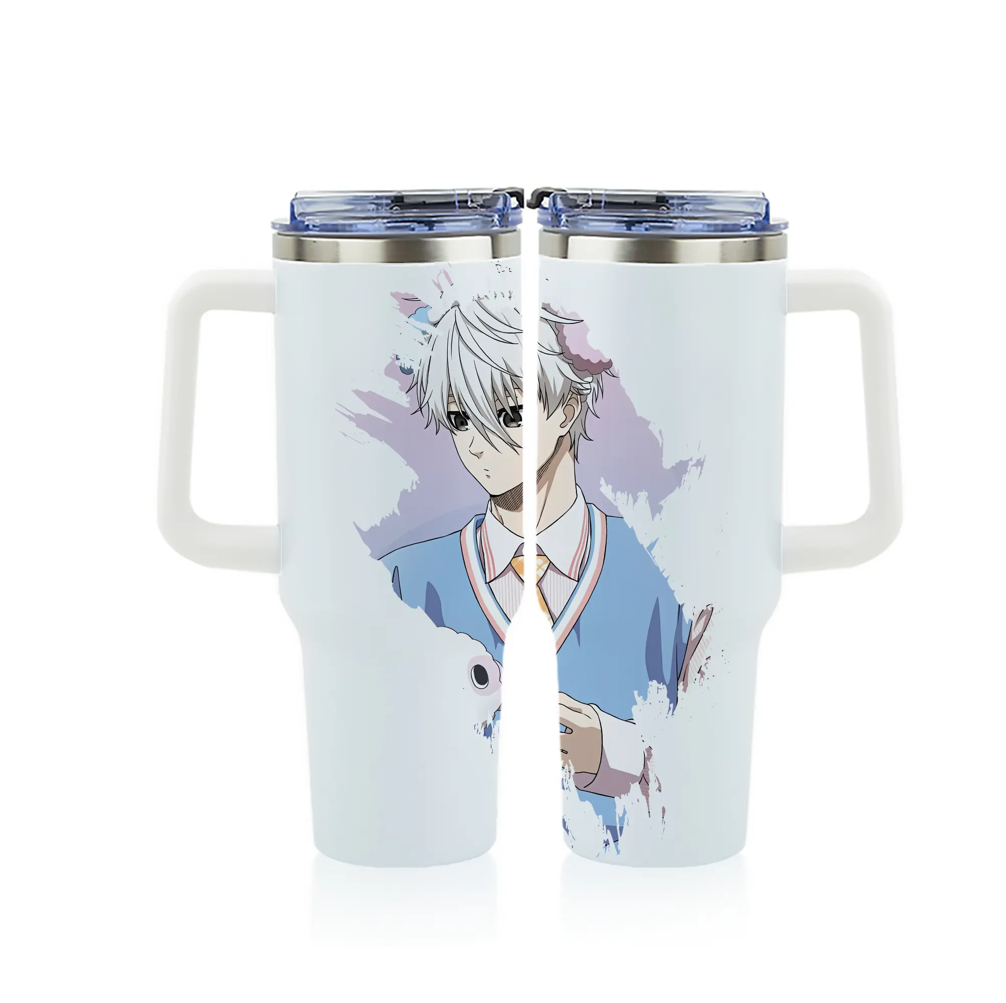 ブルーロック グッズ 凪 誠士郎 - 1200mL フルプリント車用タンブラー ・ 304ステンレス 内側 ・ 201ステンレス 外側 ・ 保温 保冷 ・ 通勤 ドライブ アウトドア用