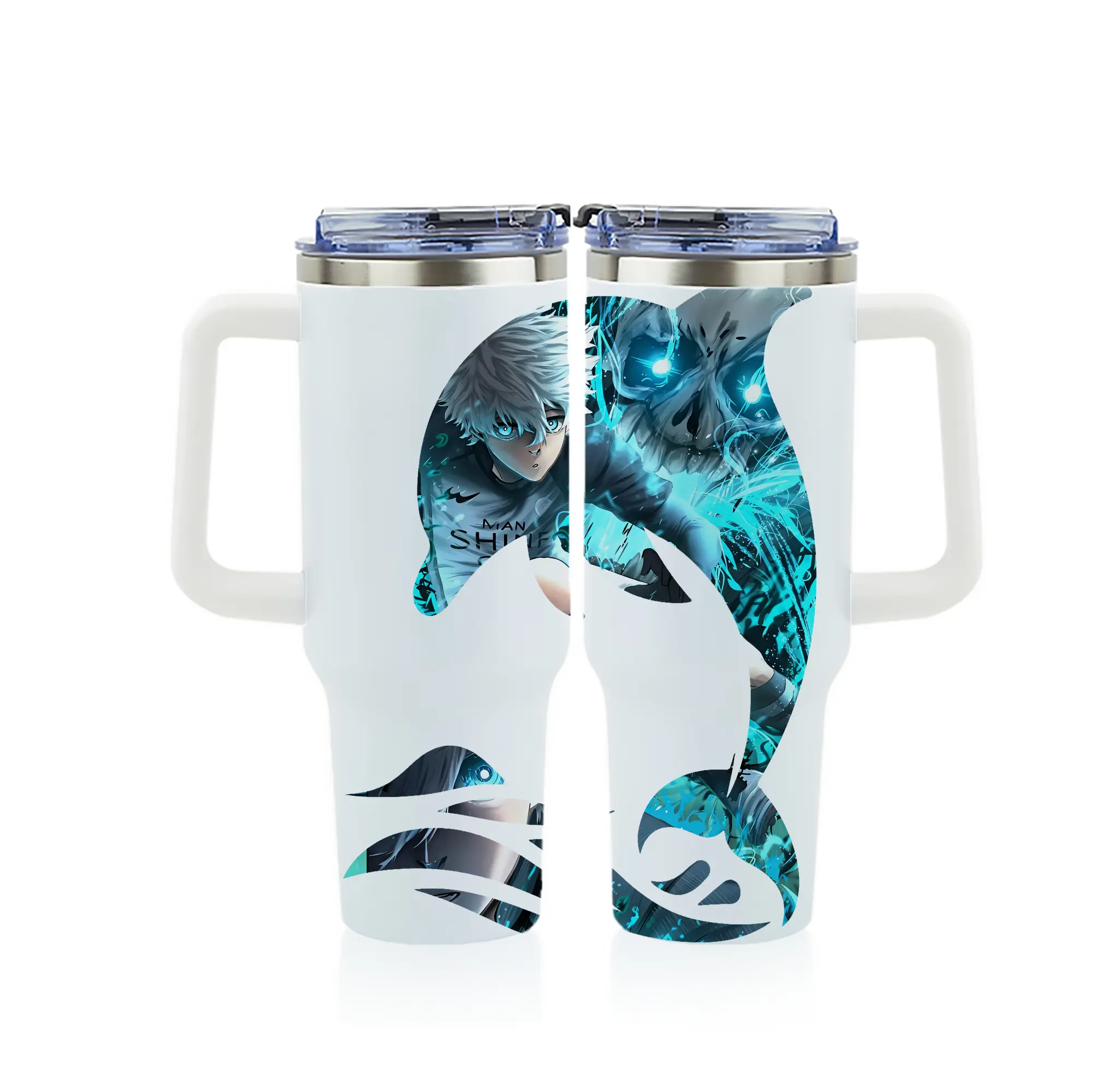 ブルーロック グッズ 凪 誠士郎 - 1200mL フルプリント車用タンブラー ・ 304ステンレス 内側 ・ 201ステンレス 外側 ・ 保温 保冷 ・ 通勤 ドライブ アウトドア用