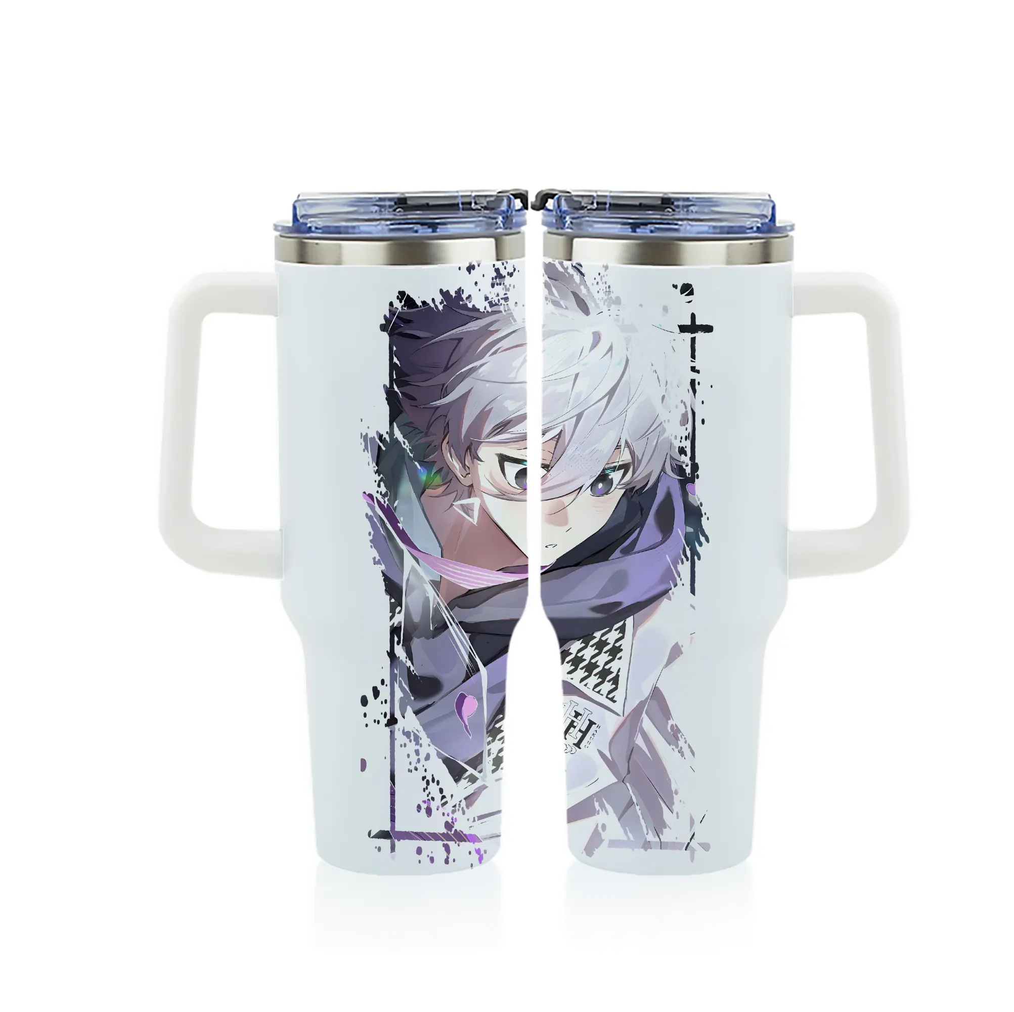 ブルーロック グッズ 凪 誠士郎 - 1200mL フルプリント車用タンブラー ・ 304ステンレス 内側 ・ 201ステンレス 外側 ・ 保温 保冷 ・ 通勤 ドライブ アウトドア用