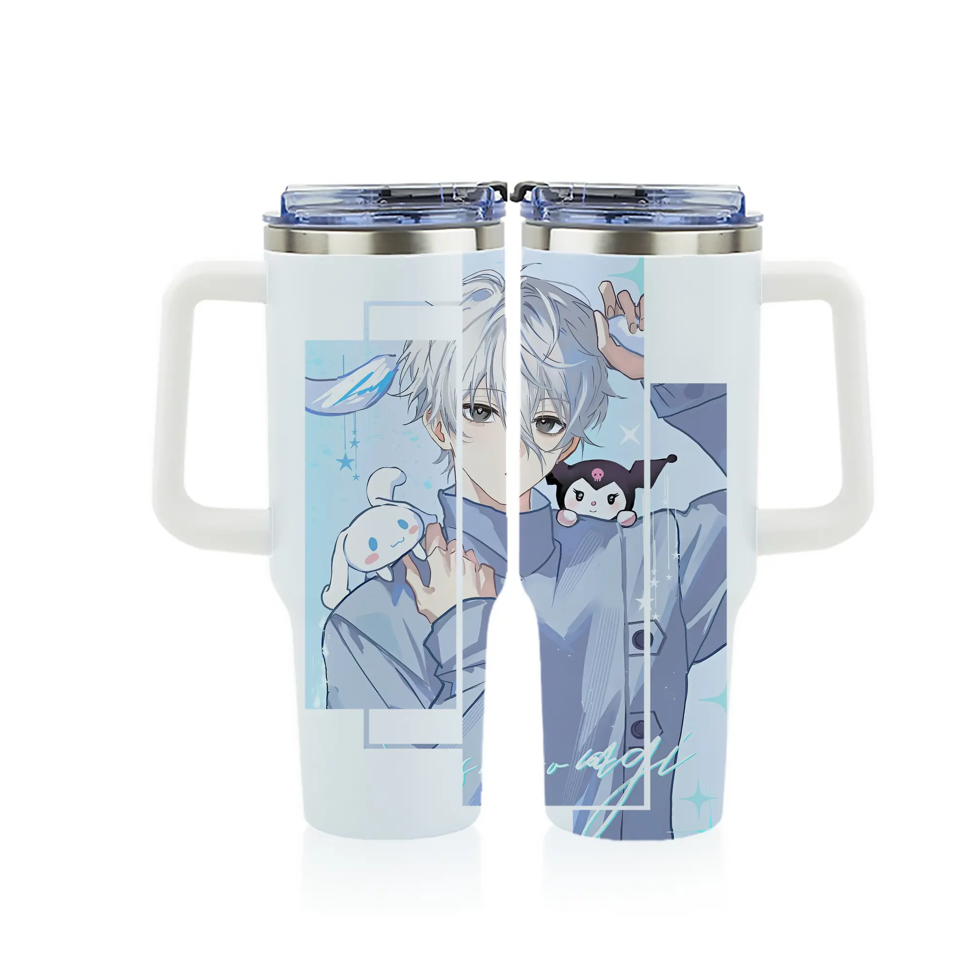 ブルーロック グッズ 凪 誠士郎 - 1200mL フルプリント車用タンブラー ・ 304ステンレス 内側 ・ 201ステンレス 外側 ・ 保温 保冷 ・ 通勤 ドライブ アウトドア用