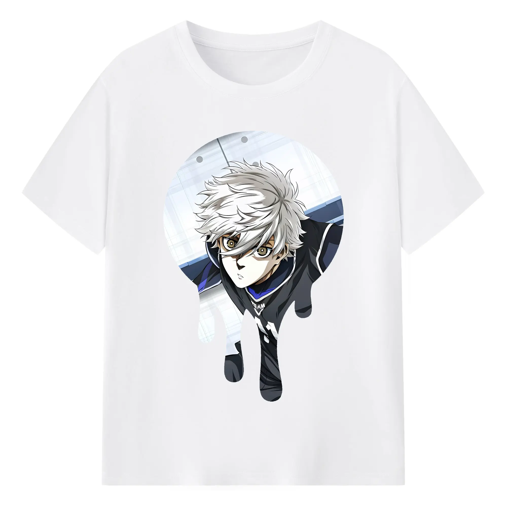 ブルーロック グッズ 凪 誠士郎 - 綿100％ 半袖Tシャツ ・ フロントプリント ・ 快適 通気性 ・ 日常使い 散歩 スポーツ用