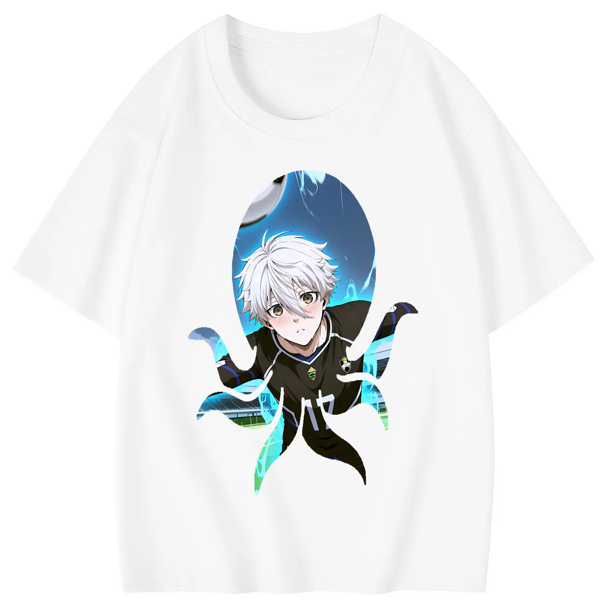 ブルーロック グッズ 凪 誠士郎 - 綿100％ キッズTシャツ ・ フロントプリント ・ 快適 通気性 ・ スポーツ カジュアル 散歩用