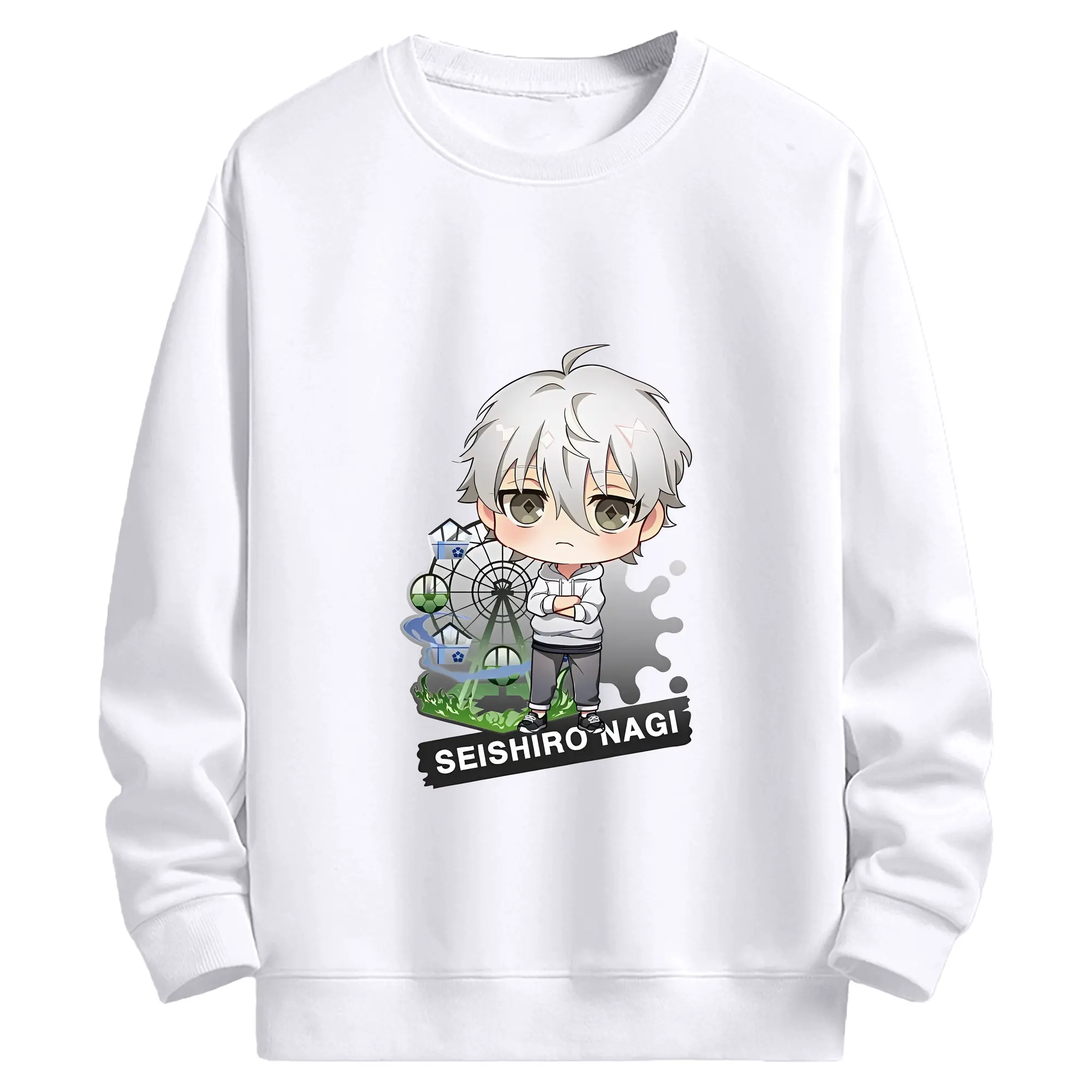 ブルーロック グッズ 凪 誠士郎 - 高品質 クルーネック スウェット ・ コットン59％ ポリエステル41％ ・ ユニセックス 長袖 トレーナー ・ カジュアル デイリー スポーツ 散歩用