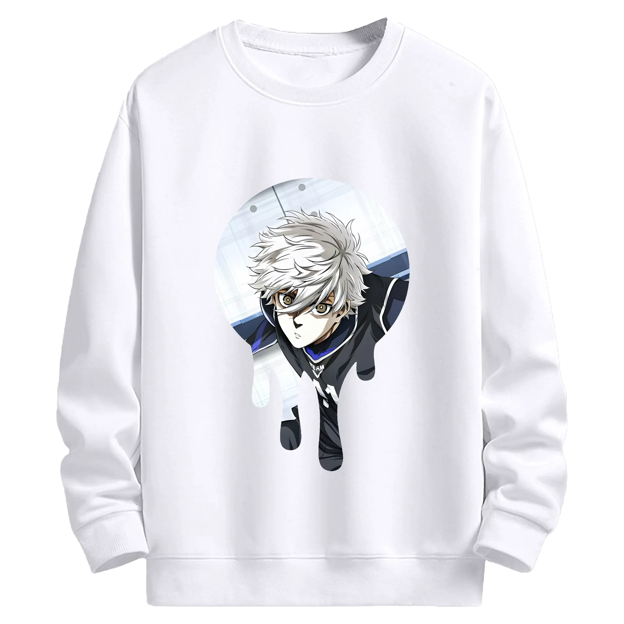 ブルーロック グッズ 凪 誠士郎 - 高品質 クルーネック スウェット ・ コットン59％ ポリエステル41％ ・ ユニセックス 長袖 トレーナー ・ カジュアル デイリー スポーツ 散歩用