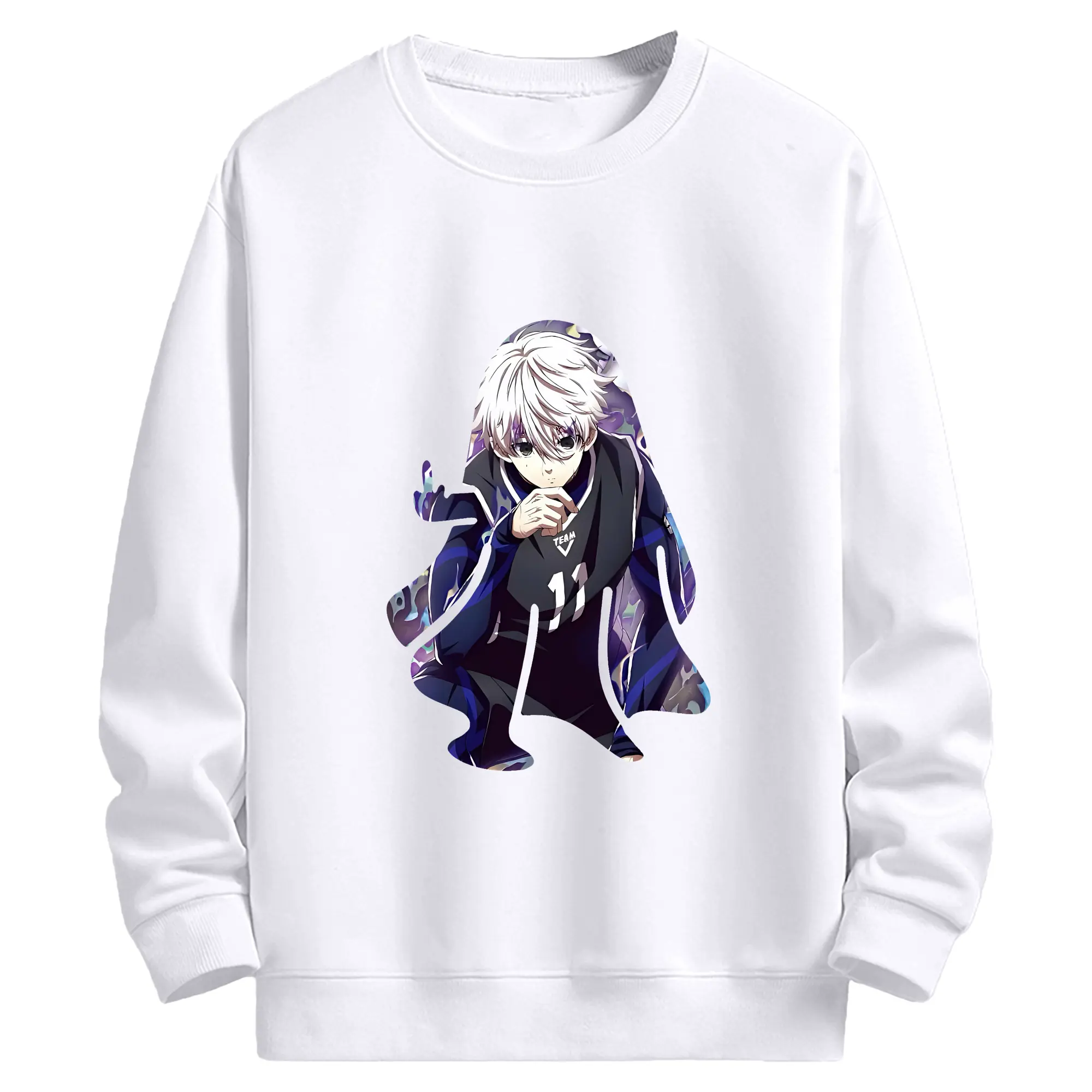 ブルーロック グッズ 凪 誠士郎 - 高品質 クルーネック スウェット ・ コットン59％ ポリエステル41％ ・ ユニセックス 長袖 トレーナー ・ カジュアル デイリー スポーツ 散歩用