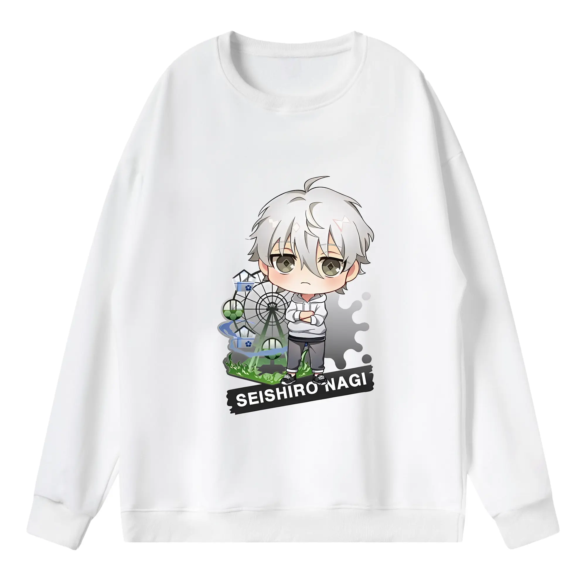 ブルーロック グッズ 凪 誠士郎 - 薄手 クルーネック スウェット 裏毛260g · ポリエステル 春秋向け カジュアル 男女兼用 · トレーナー デイリー スポーツ 散歩に最適