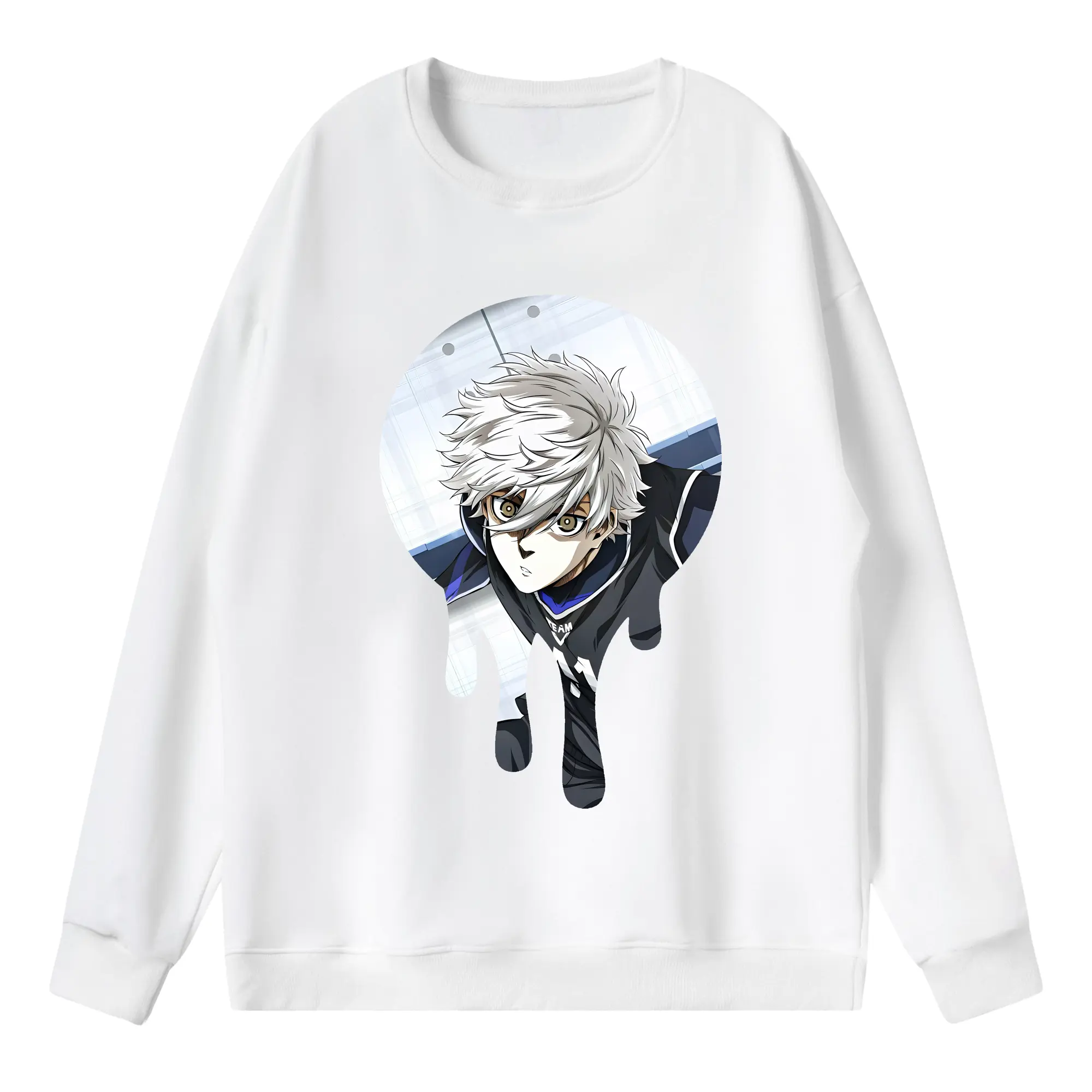 ブルーロック グッズ 凪 誠士郎 - 薄手 クルーネック スウェット 裏毛260g · ポリエステル 春秋向け カジュアル 男女兼用 · トレーナー デイリー スポーツ 散歩に最適