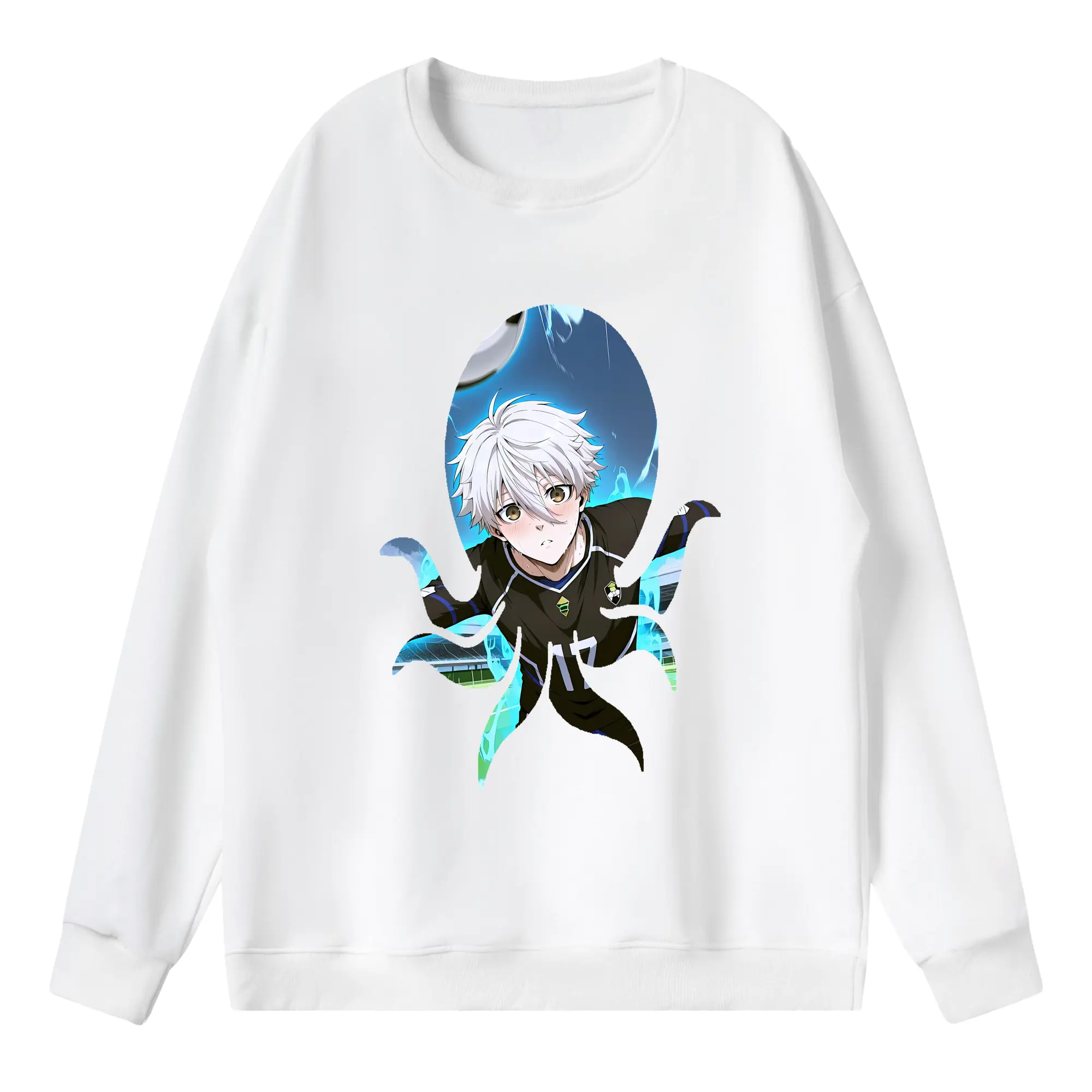 ブルーロック グッズ 凪 誠士郎 - 薄手 クルーネック スウェット 裏毛260g · ポリエステル 春秋向け カジュアル 男女兼用 · トレーナー デイリー スポーツ 散歩に最適