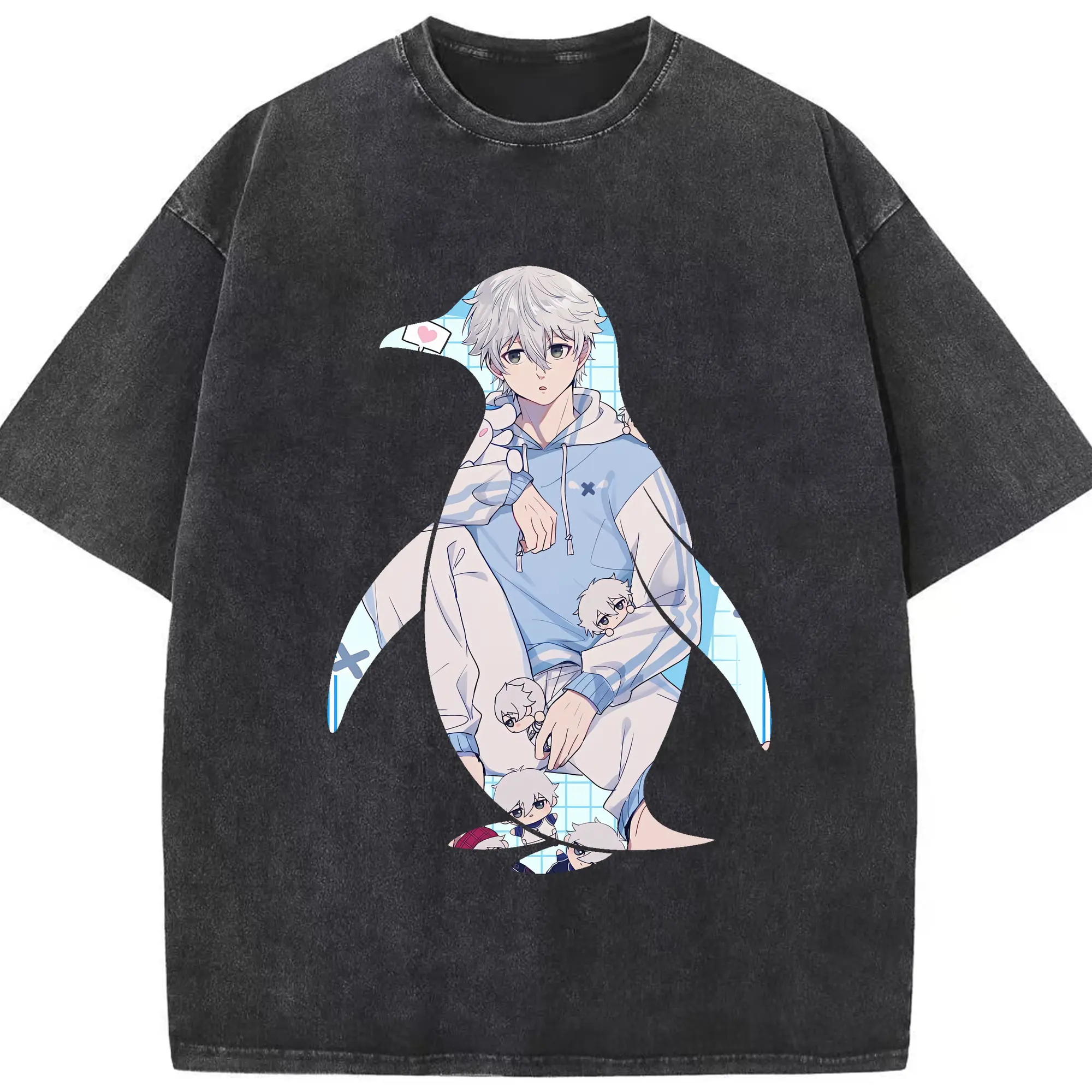 ブルーロック グッズ 凪 誠士郎 - 綿100％ ヴィンテージ風 半袖Tシャツ ・ フロントプリント ・ 柔らか肌触り ・ 通気性 快適 ・ スポーツ カジュアル 外出用