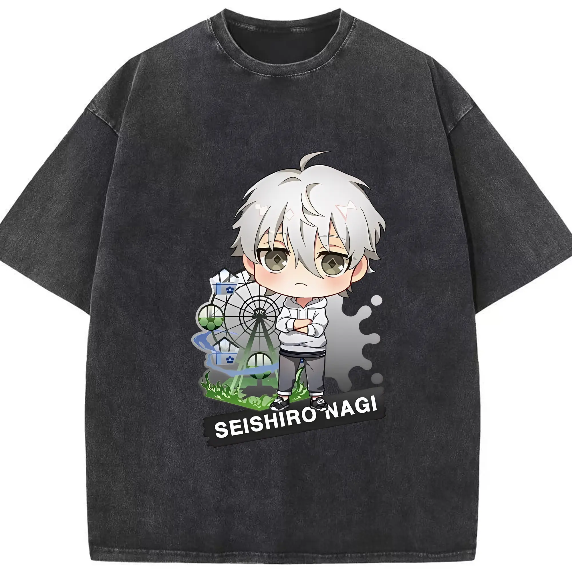 ブルーロック グッズ 凪 誠士郎 - 綿100％ ヴィンテージ風 半袖Tシャツ ・ フロントプリント ・ 柔らか肌触り ・ 通気性 快適 ・ スポーツ カジュアル 外出用