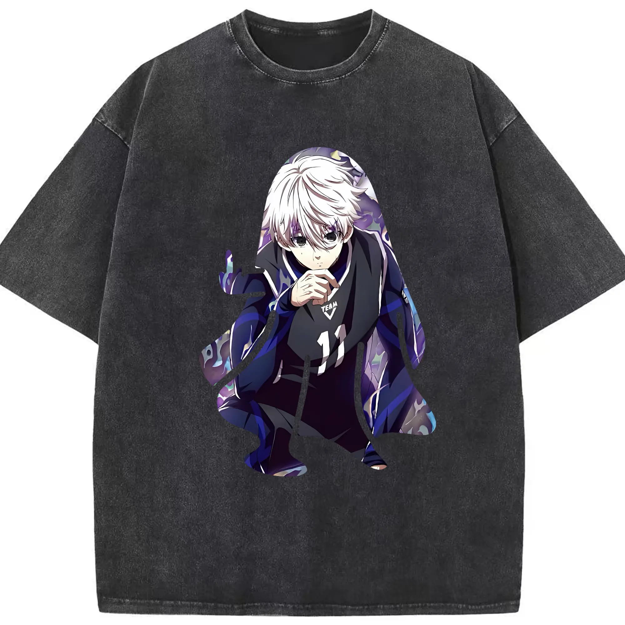 ブルーロック グッズ 凪 誠士郎 - 綿100％ ヴィンテージ風 半袖Tシャツ ・ フロントプリント ・ 柔らか肌触り ・ 通気性 快適 ・ スポーツ カジュアル 外出用