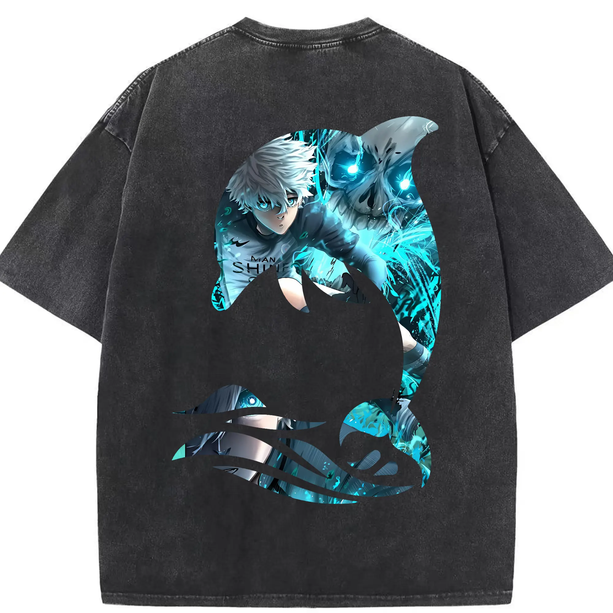 ブルーロック グッズ 凪 誠士郎 - 綿100％ ヴィンテージ風 半袖Tシャツ ・ 背面プリント ・ 柔らか肌触り ・ 通気性 快適 ・ スポーツ カジュアル 外出用