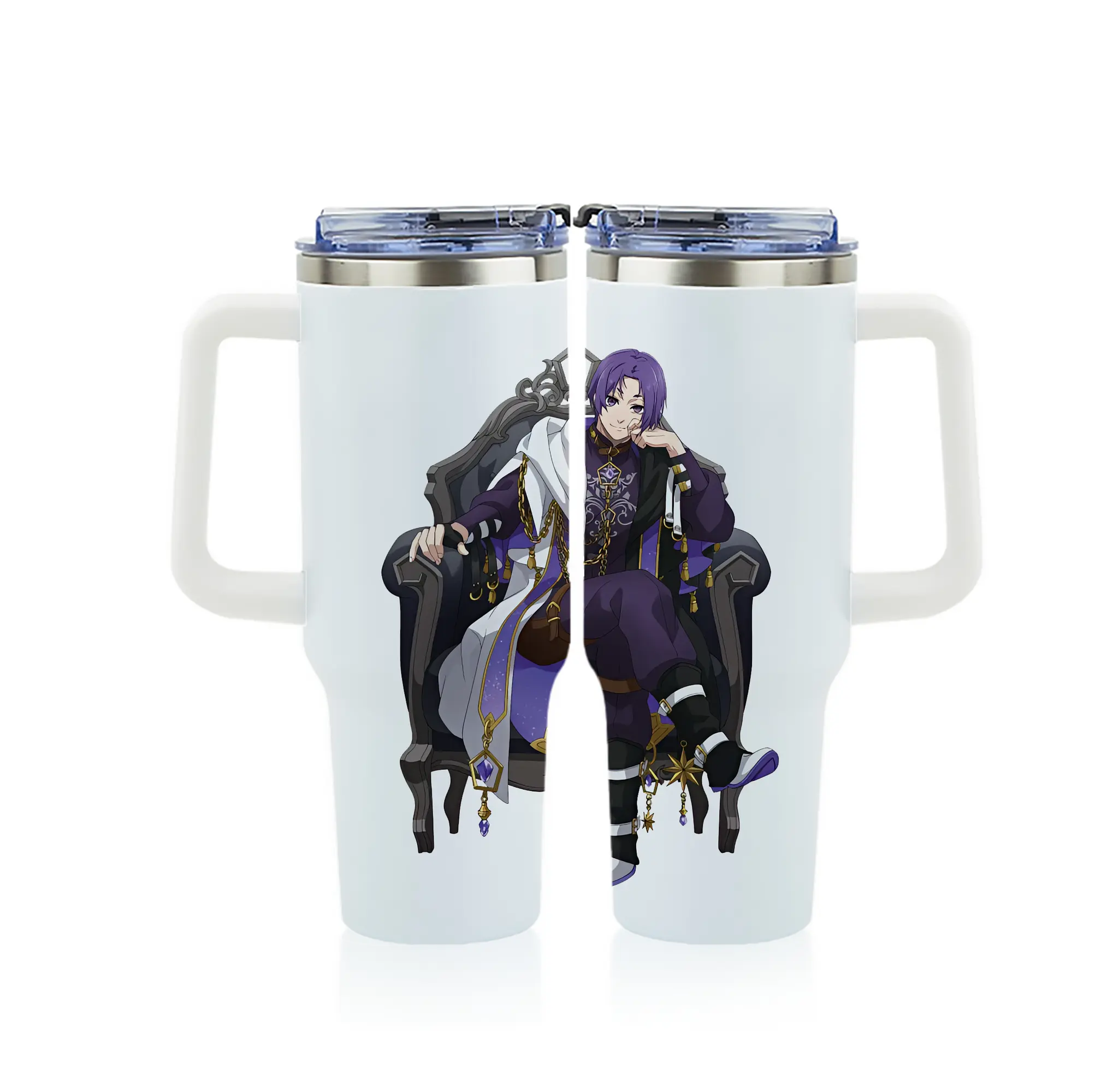 ブルーロック グッズ 御影 玲王 - 1200mL フルプリント車用タンブラー ・ 304ステンレス 内側 ・ 201ステンレス 外側 ・ 保温 保冷 ・ 通勤 ドライブ アウトドア用