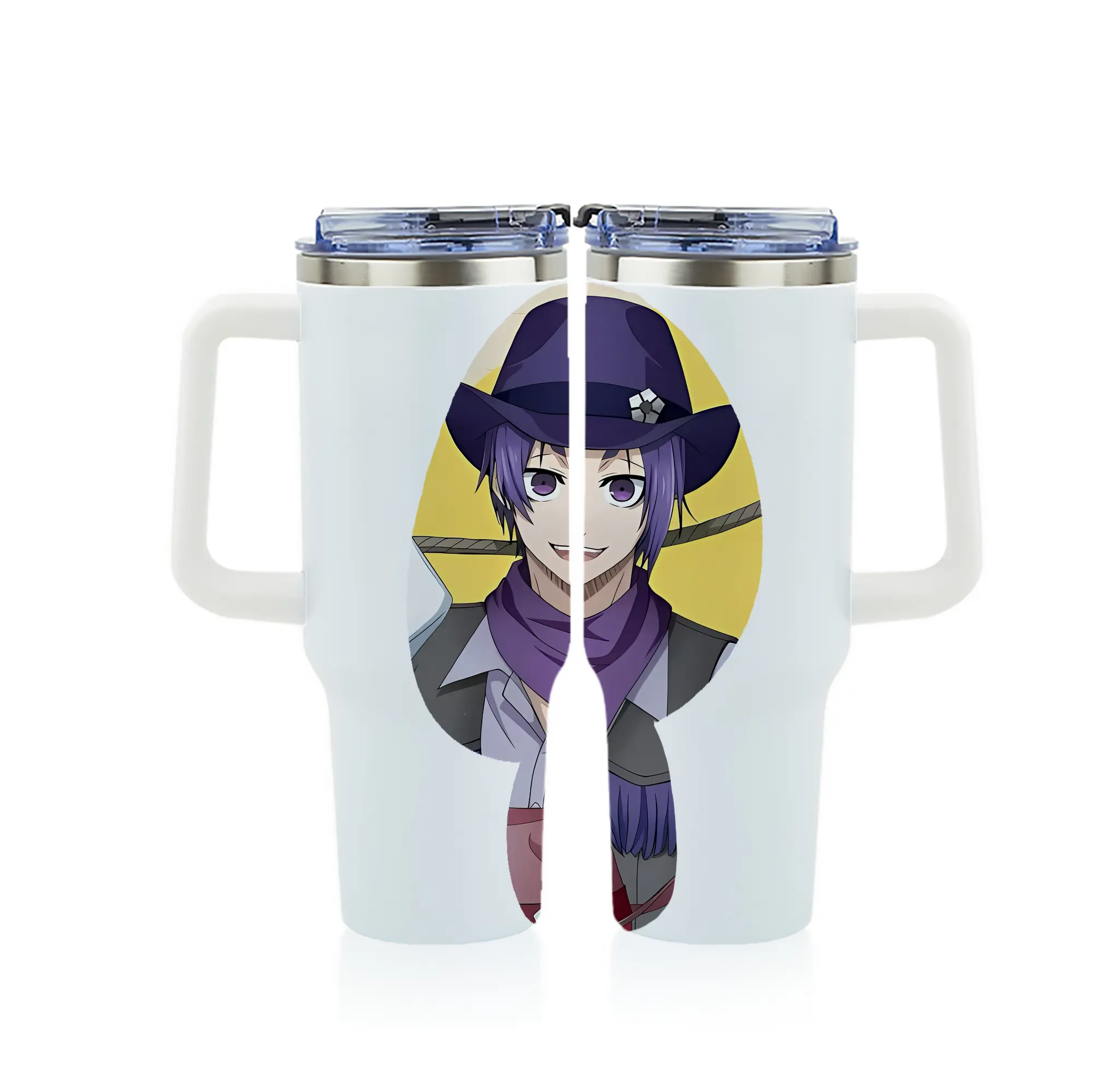 ブルーロック グッズ 御影 玲王 - 1200mL フルプリント車用タンブラー ・ 304ステンレス 内側 ・ 201ステンレス 外側 ・ 保温 保冷 ・ 通勤 ドライブ アウトドア用