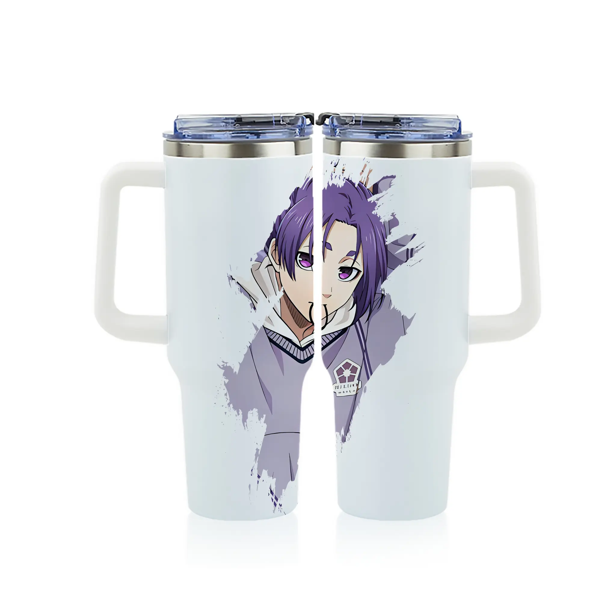 ブルーロック グッズ 御影 玲王 - 1200mL フルプリント車用タンブラー ・ 304ステンレス 内側 ・ 201ステンレス 外側 ・ 保温 保冷 ・ 通勤 ドライブ アウトドア用