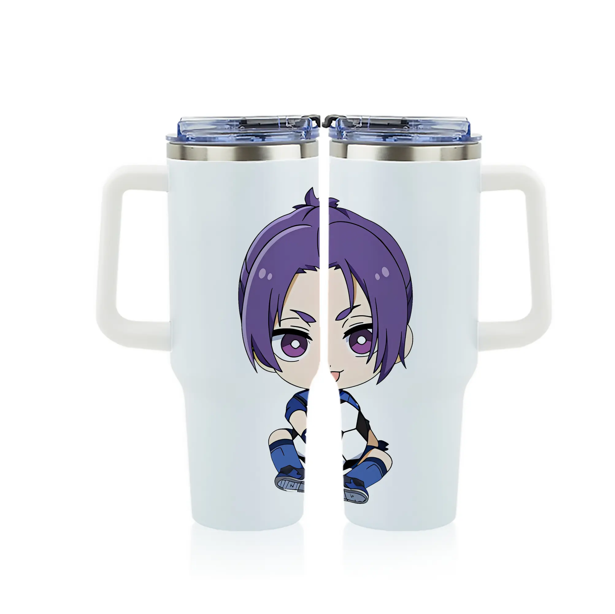 ブルーロック グッズ 御影 玲王 - 1200mL フルプリント車用タンブラー ・ 304ステンレス 内側 ・ 201ステンレス 外側 ・ 保温 保冷 ・ 通勤 ドライブ アウトドア用