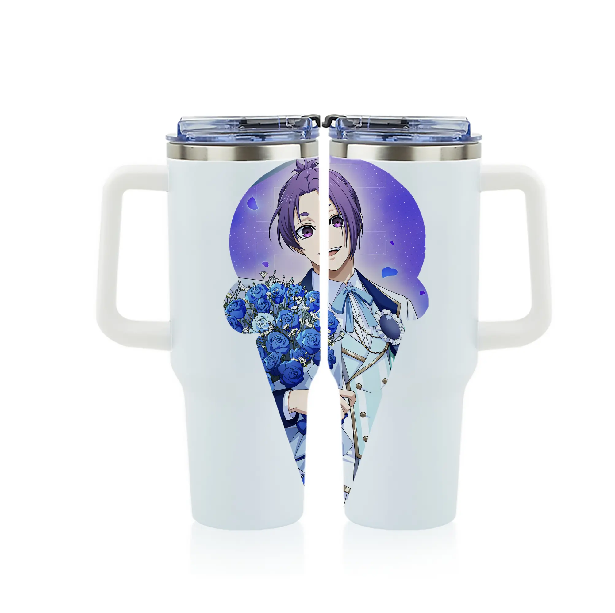 ブルーロック グッズ 御影 玲王 - 1200mL フルプリント車用タンブラー ・ 304ステンレス 内側 ・ 201ステンレス 外側 ・ 保温 保冷 ・ 通勤 ドライブ アウトドア用