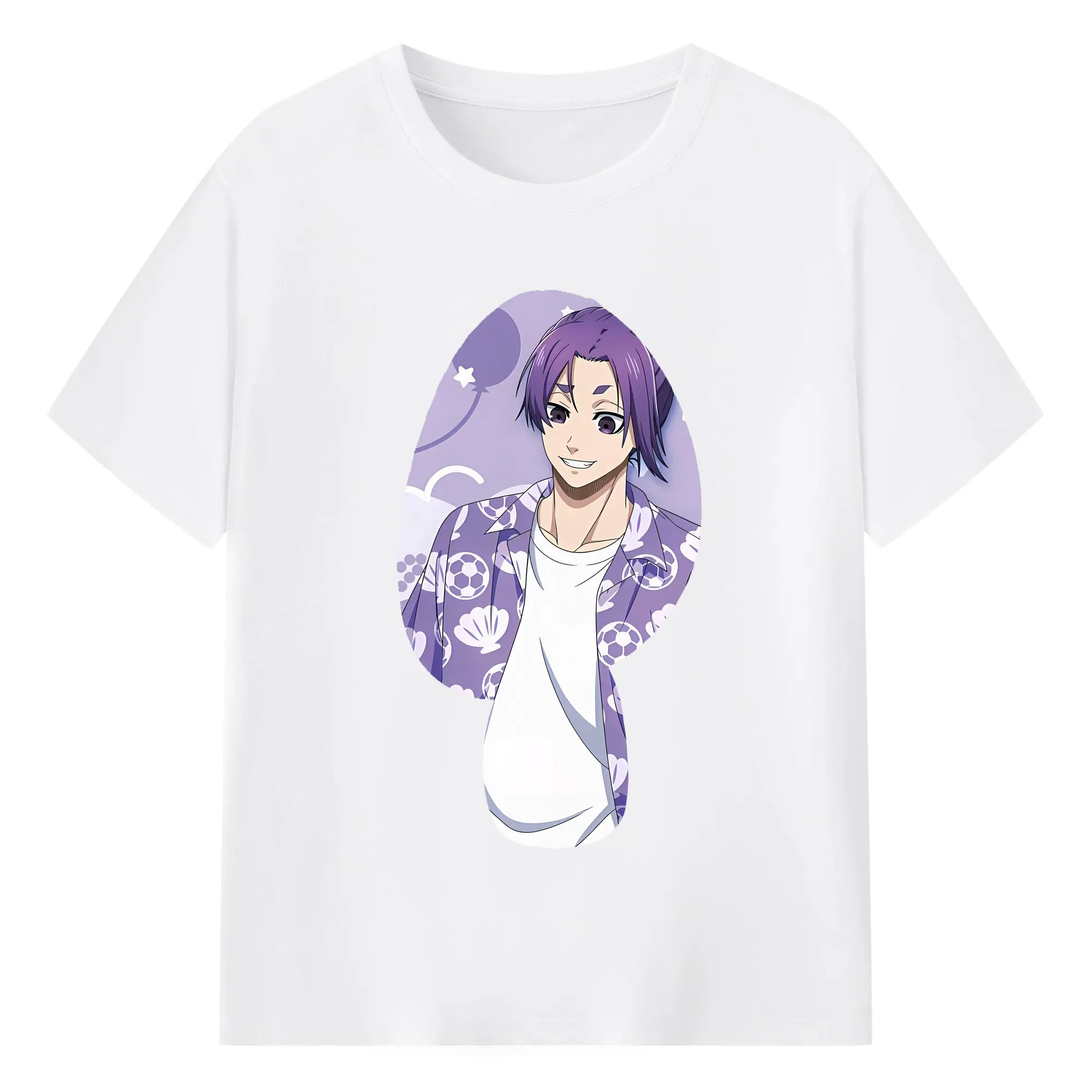 ブルーロック グッズ 御影 玲王 - 綿100％ 半袖Tシャツ ・ フロントプリント ・ 快適 通気性 ・ 日常使い 散歩 スポーツ用