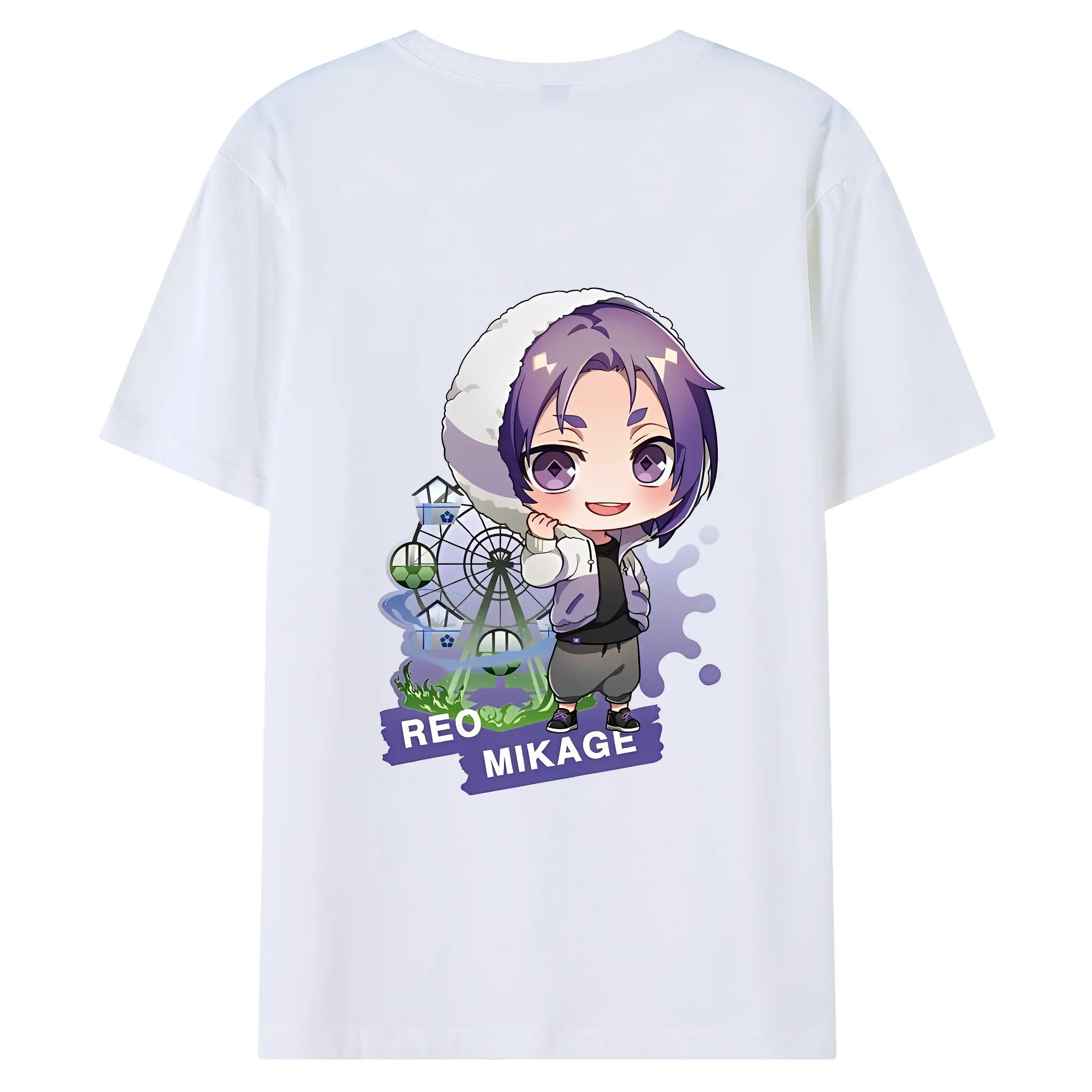 ブルーロック グッズ 御影 玲王 - 綿100％ 半袖Tシャツ ・ バックプリント ・ 快適 通気性 ・ 日常使い 散歩 スポーツ用