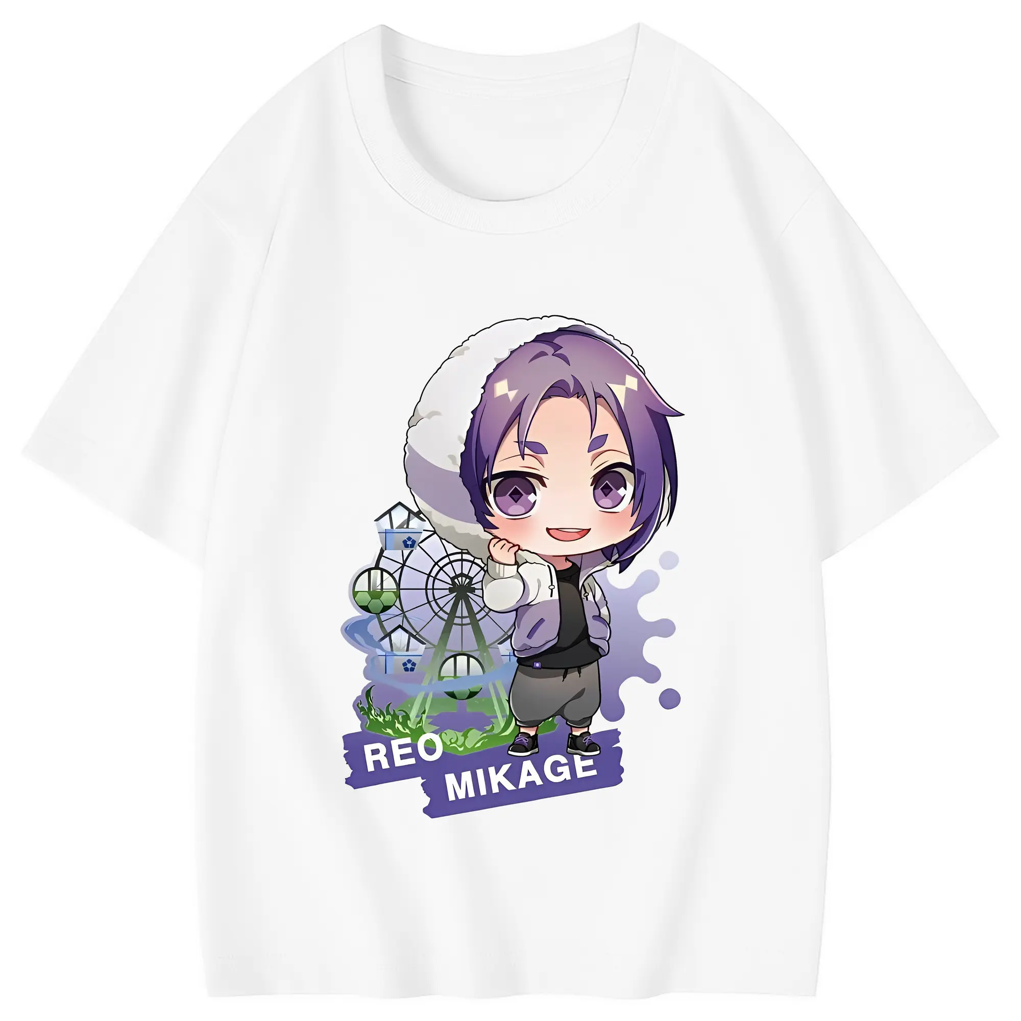 ブルーロック グッズ 御影 玲王 - 綿100％ キッズTシャツ ・ フロントプリント ・ 快適 通気性 ・ スポーツ カジュアル 散歩用