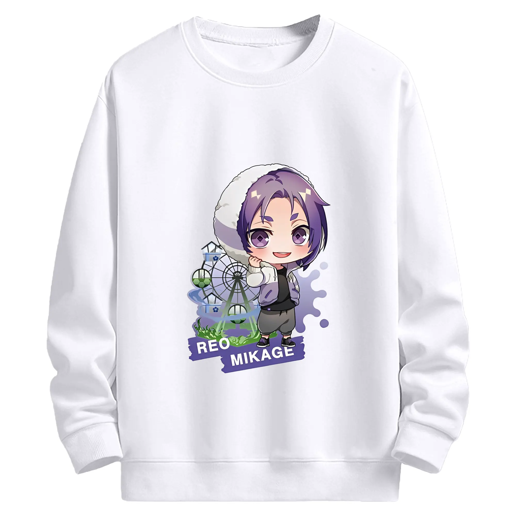 ブルーロック グッズ 御影 玲王 - 高品質 クルーネック スウェット ・ コットン59％ ポリエステル41％ ・ ユニセックス 長袖 トレーナー ・ カジュアル デイリー スポーツ 散歩用