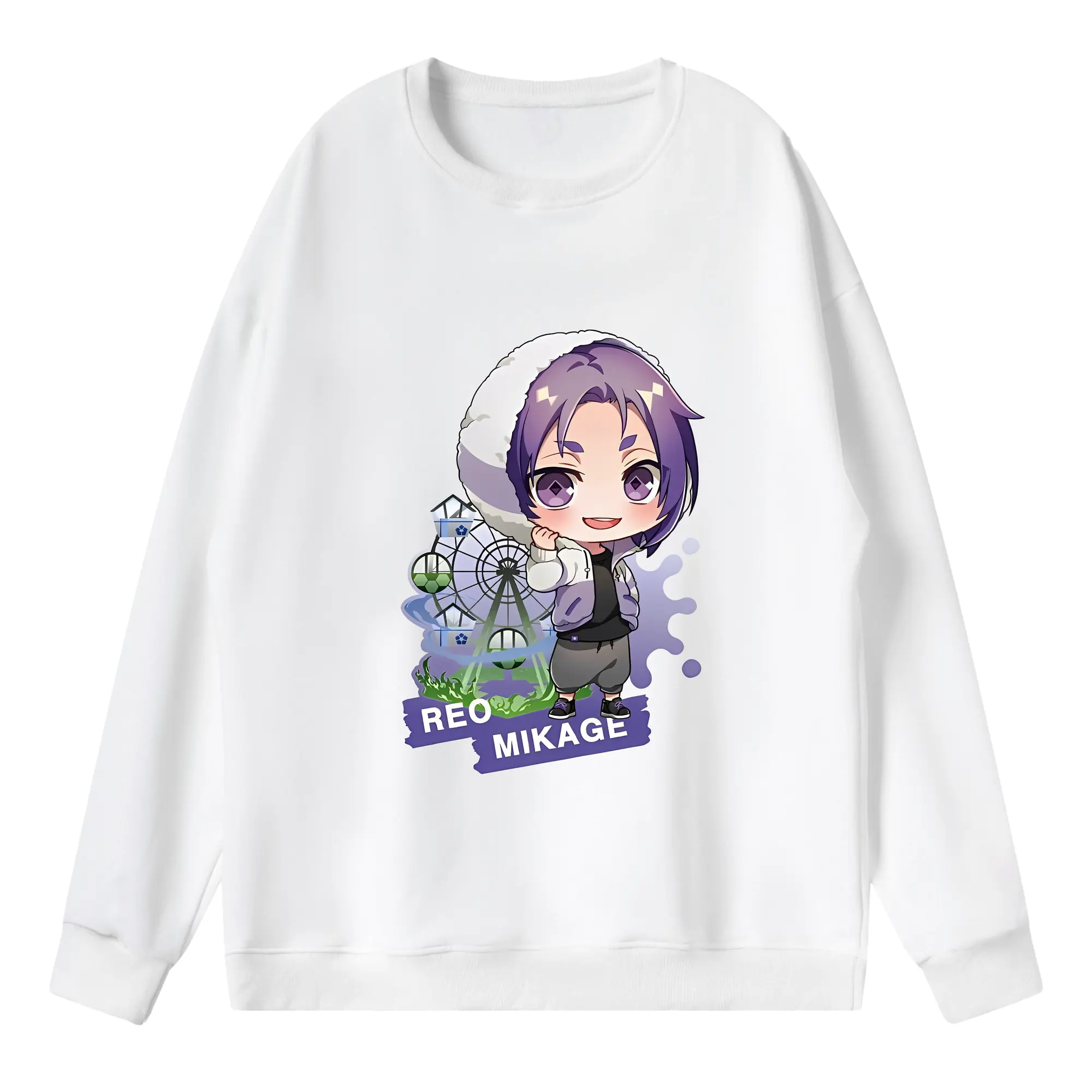 ブルーロック グッズ 御影 玲王 - 薄手 クルーネック スウェット 裏毛260g · ポリエステル 春秋向け カジュアル 男女兼用 · トレーナー デイリー スポーツ 散歩に最適