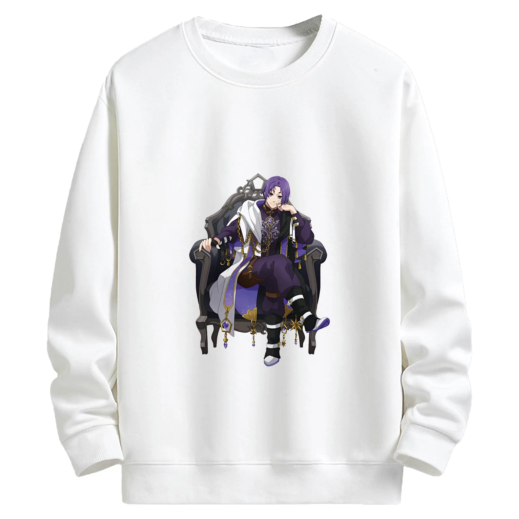 ブルーロック グッズ 御影 玲王 - キッズ クルーネックスウェットシャツ ・ フロントプリント ・ 綿80％ ポリエステル20％ ・ 快適 通学 スポーツ 日常使い お散歩用