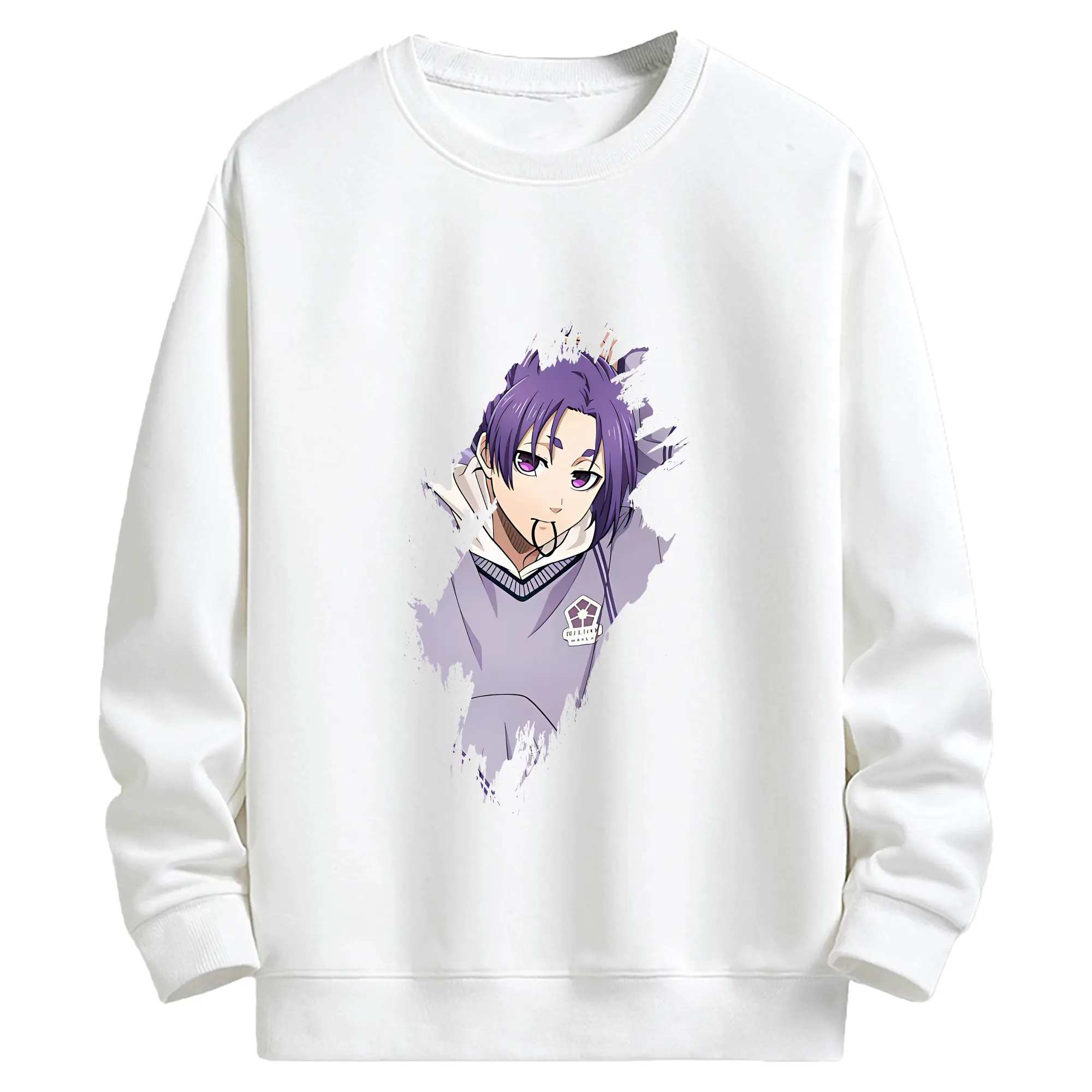 ブルーロック グッズ 御影 玲王 - キッズ クルーネックスウェットシャツ ・ フロントプリント ・ 綿80％ ポリエステル20％ ・ 快適 通学 スポーツ 日常使い お散歩用