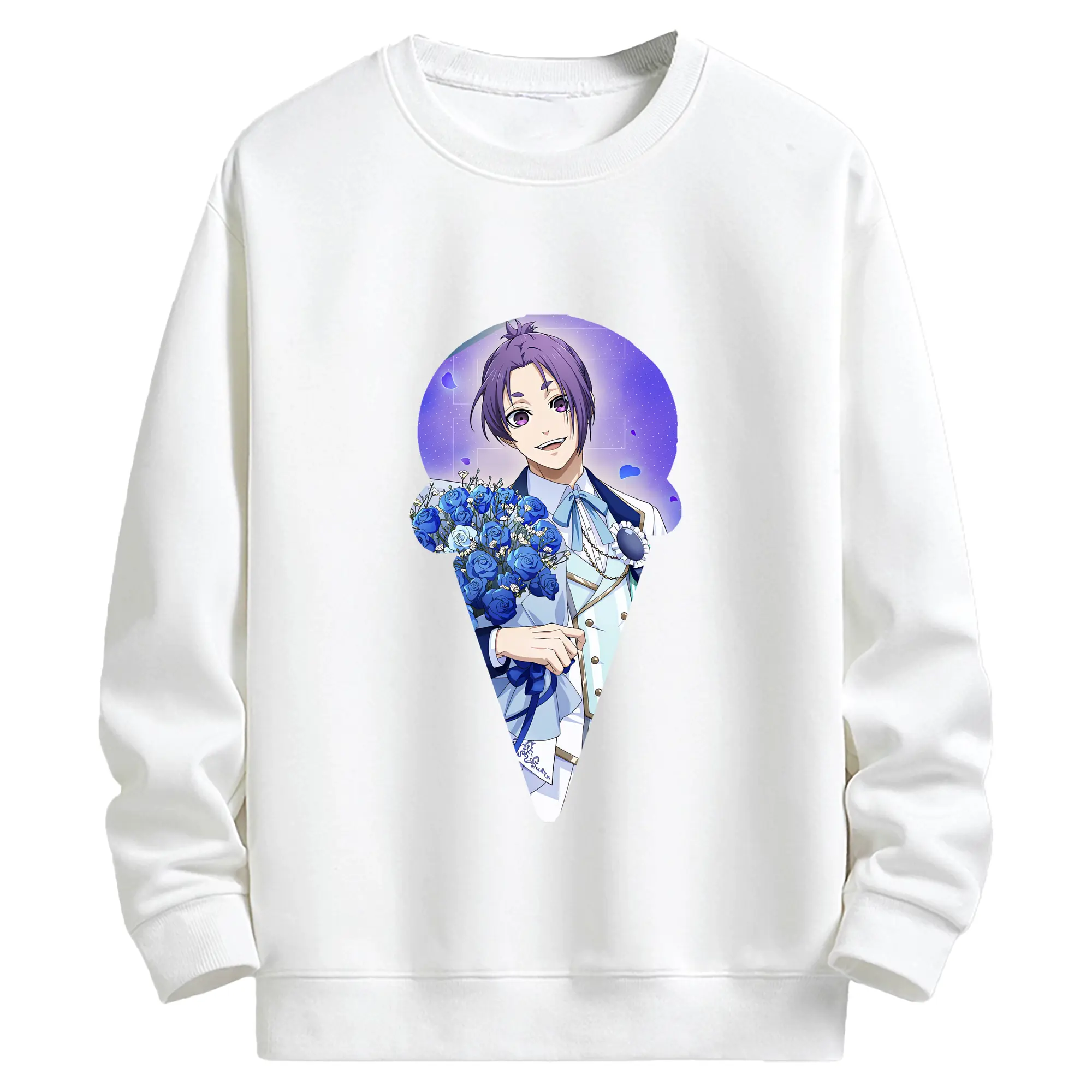 ブルーロック グッズ 御影 玲王 - キッズ クルーネックスウェットシャツ ・ フロントプリント ・ 綿80％ ポリエステル20％ ・ 快適 通学 スポーツ 日常使い お散歩用