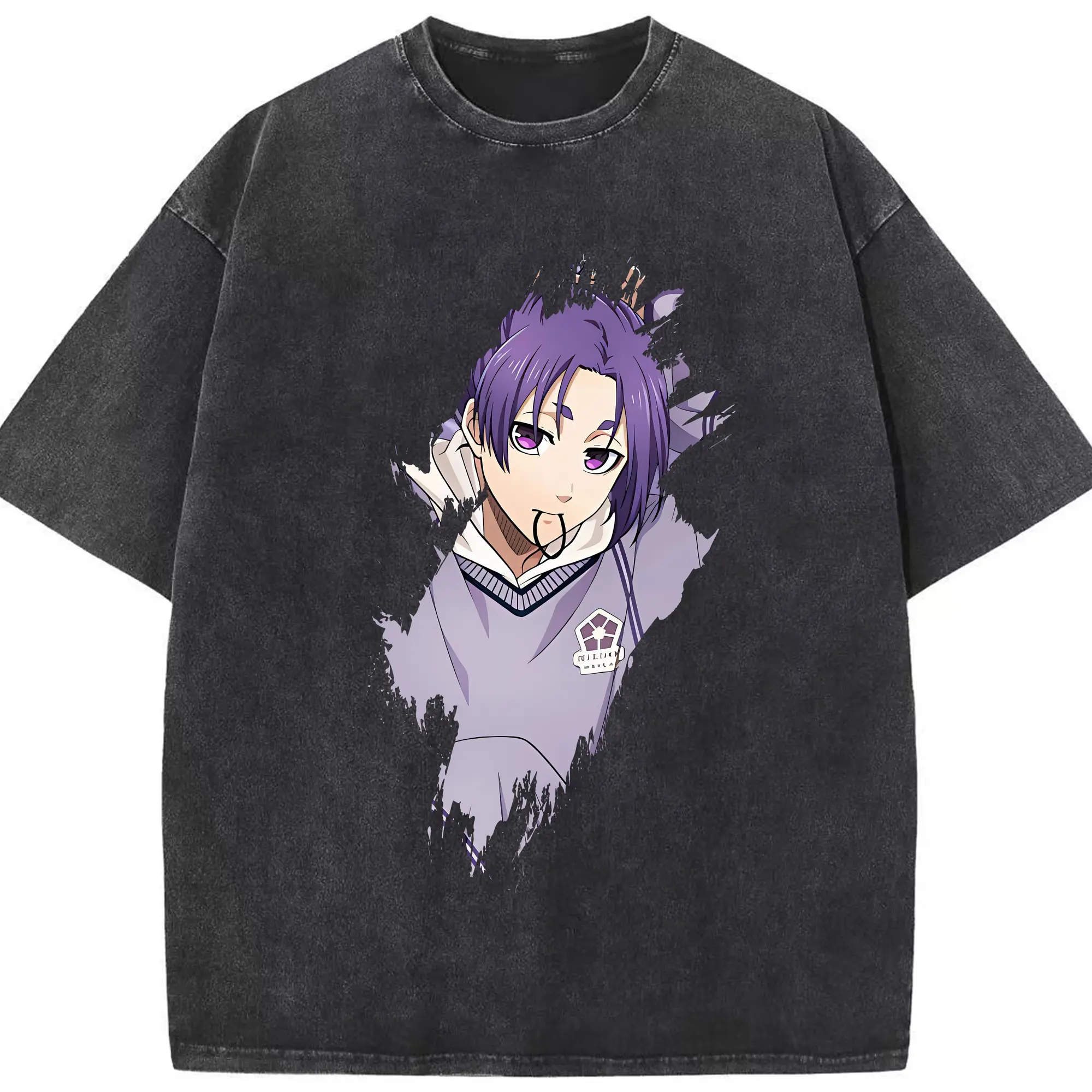 ブルーロック グッズ 御影 玲王 - 綿100％ ヴィンテージ風 半袖Tシャツ ・ フロントプリント ・ 柔らか肌触り ・ 通気性 快適 ・ スポーツ カジュアル 外出用