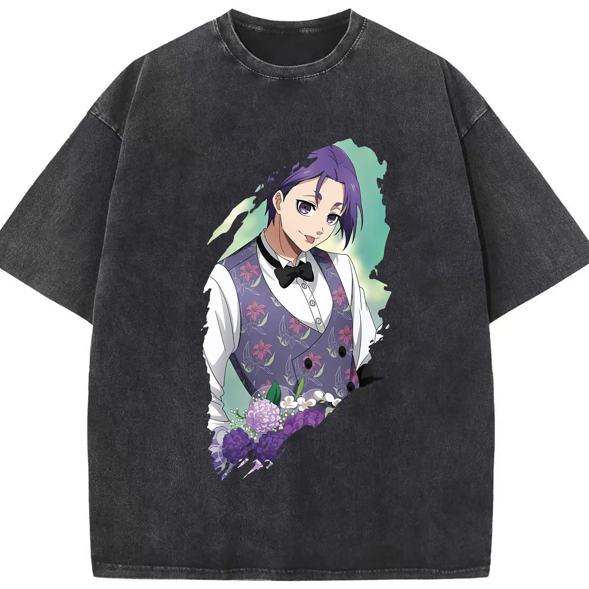 ブルーロック グッズ 御影 玲王 - 綿100％ ヴィンテージ風 半袖Tシャツ ・ フロントプリント ・ 柔らか肌触り ・ 通気性 快適 ・ スポーツ カジュアル 外出用