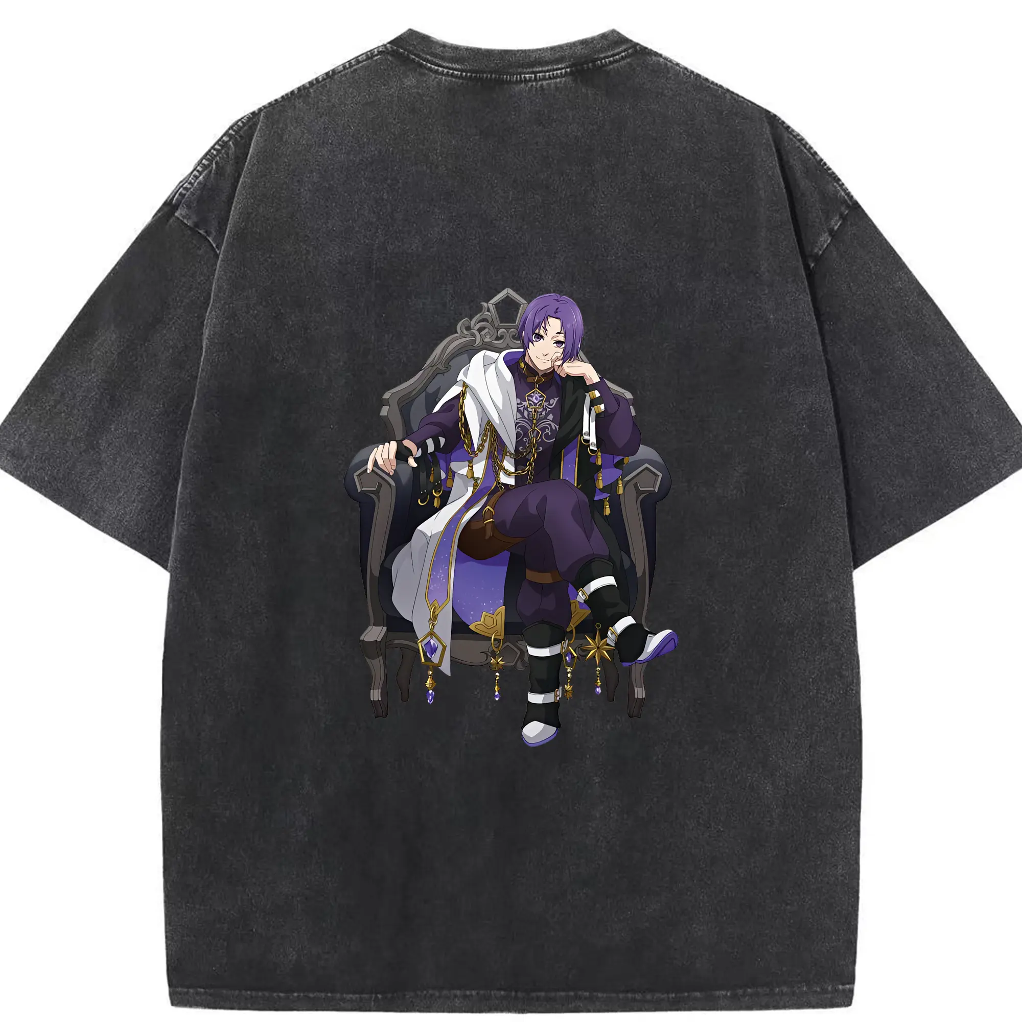 ブルーロック グッズ 御影 玲王 - 綿100％ ヴィンテージ風 半袖Tシャツ ・ 背面プリント ・ 柔らか肌触り ・ 通気性 快適 ・ スポーツ カジュアル 外出用