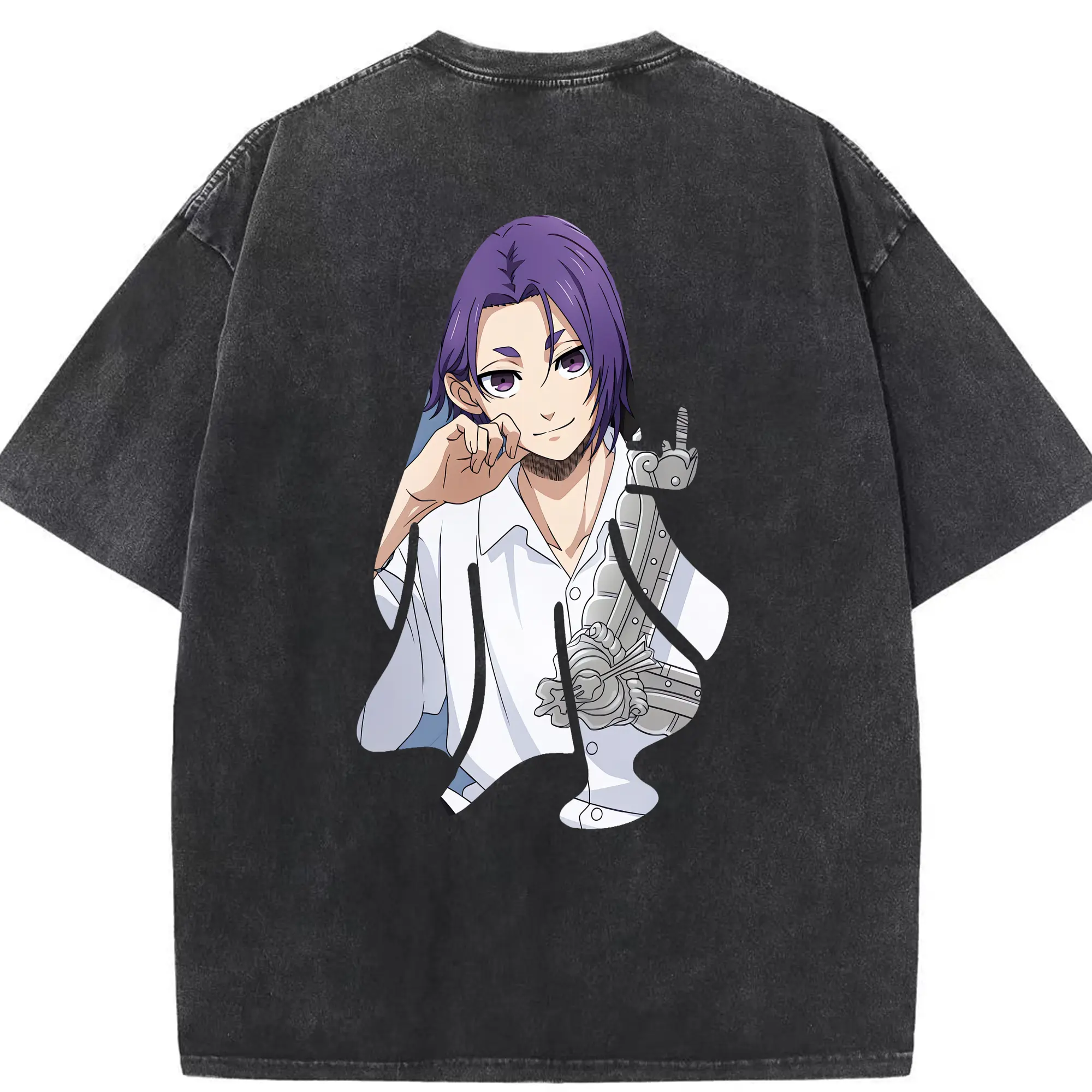 ブルーロック グッズ 御影 玲王 - 綿100％ ヴィンテージ風 半袖Tシャツ ・ 背面プリント ・ 柔らか肌触り ・ 通気性 快適 ・ スポーツ カジュアル 外出用