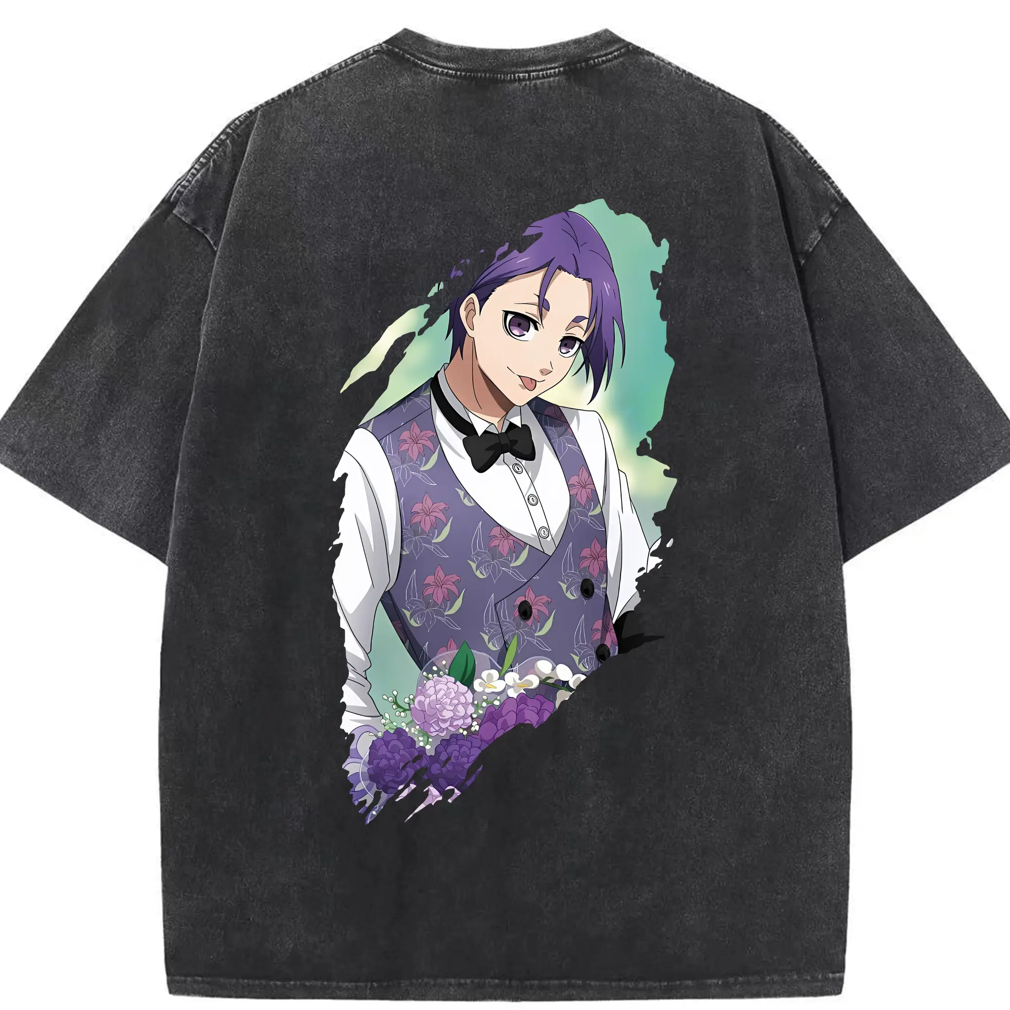 ブルーロック グッズ 御影 玲王 - 綿100％ ヴィンテージ風 半袖Tシャツ ・ 背面プリント ・ 柔らか肌触り ・ 通気性 快適 ・ スポーツ カジュアル 外出用