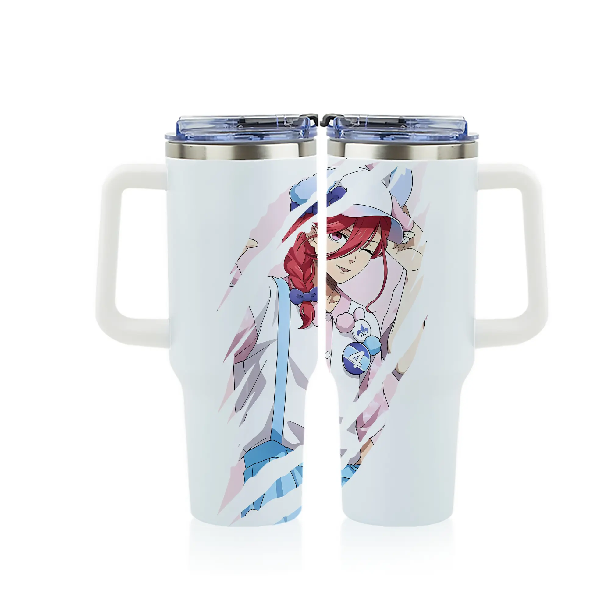 ブルーロック グッズ 千切 豹馬 - 1200mL フルプリント車用タンブラー ・ 304ステンレス 内側 ・ 201ステンレス 外側 ・ 保温 保冷 ・ 通勤 ドライブ アウトドア用