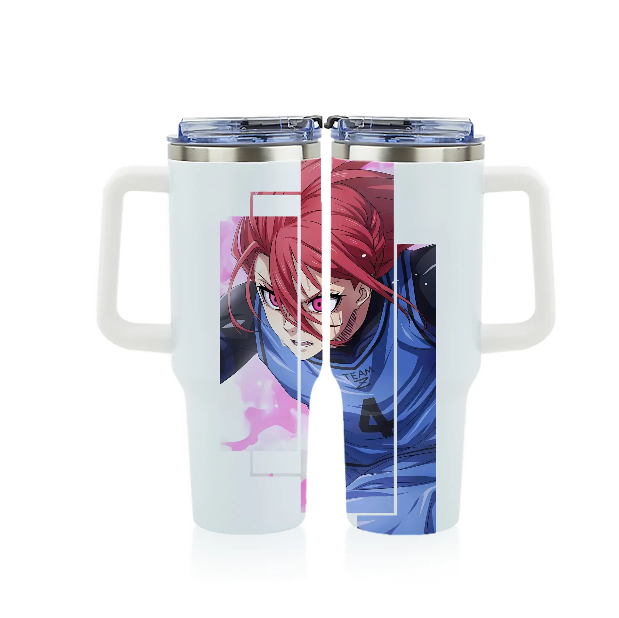 ブルーロック グッズ 千切 豹馬 - 1200mL フルプリント車用タンブラー ・ 304ステンレス 内側 ・ 201ステンレス 外側 ・ 保温 保冷 ・ 通勤 ドライブ アウトドア用