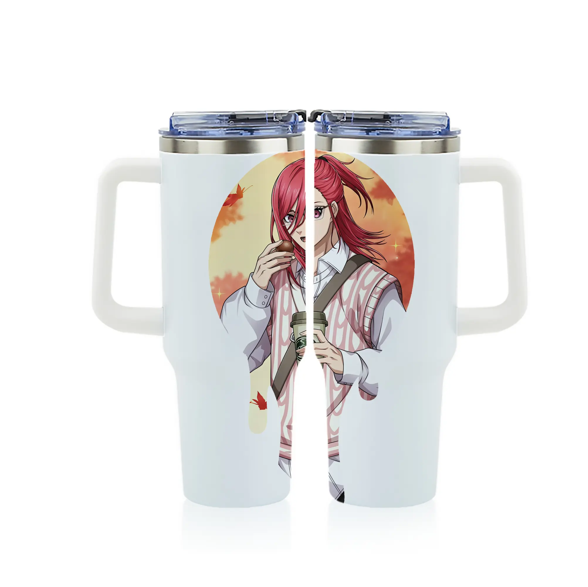 ブルーロック グッズ 千切 豹馬 - 1200mL フルプリント車用タンブラー ・ 304ステンレス 内側 ・ 201ステンレス 外側 ・ 保温 保冷 ・ 通勤 ドライブ アウトドア用