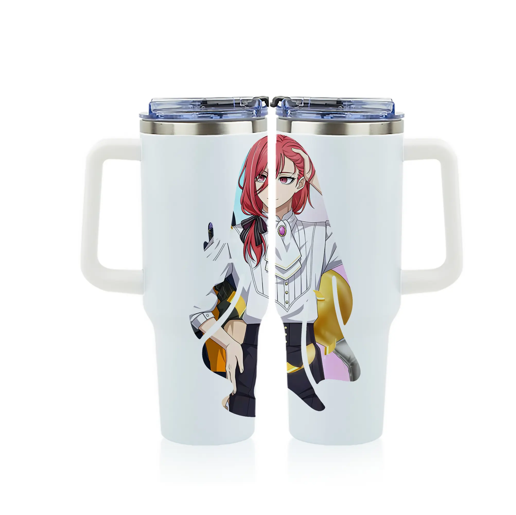 ブルーロック グッズ 千切 豹馬 - 1200mL フルプリント車用タンブラー ・ 304ステンレス 内側 ・ 201ステンレス 外側 ・ 保温 保冷 ・ 通勤 ドライブ アウトドア用