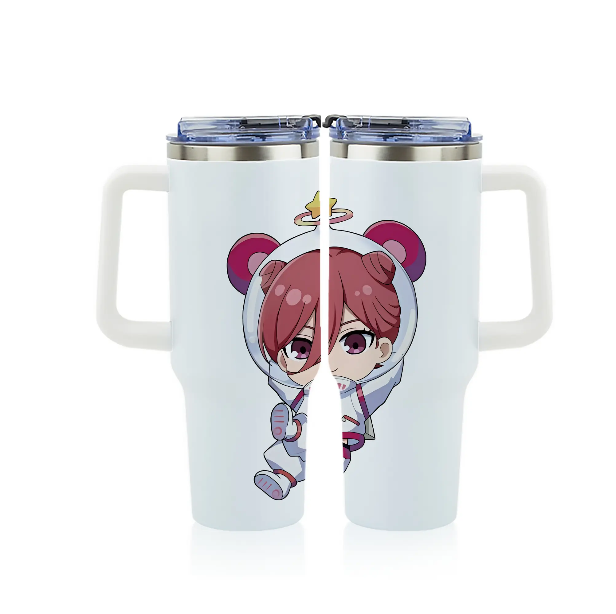 ブルーロック グッズ 千切 豹馬 - 1200mL フルプリント車用タンブラー ・ 304ステンレス 内側 ・ 201ステンレス 外側 ・ 保温 保冷 ・ 通勤 ドライブ アウトドア用