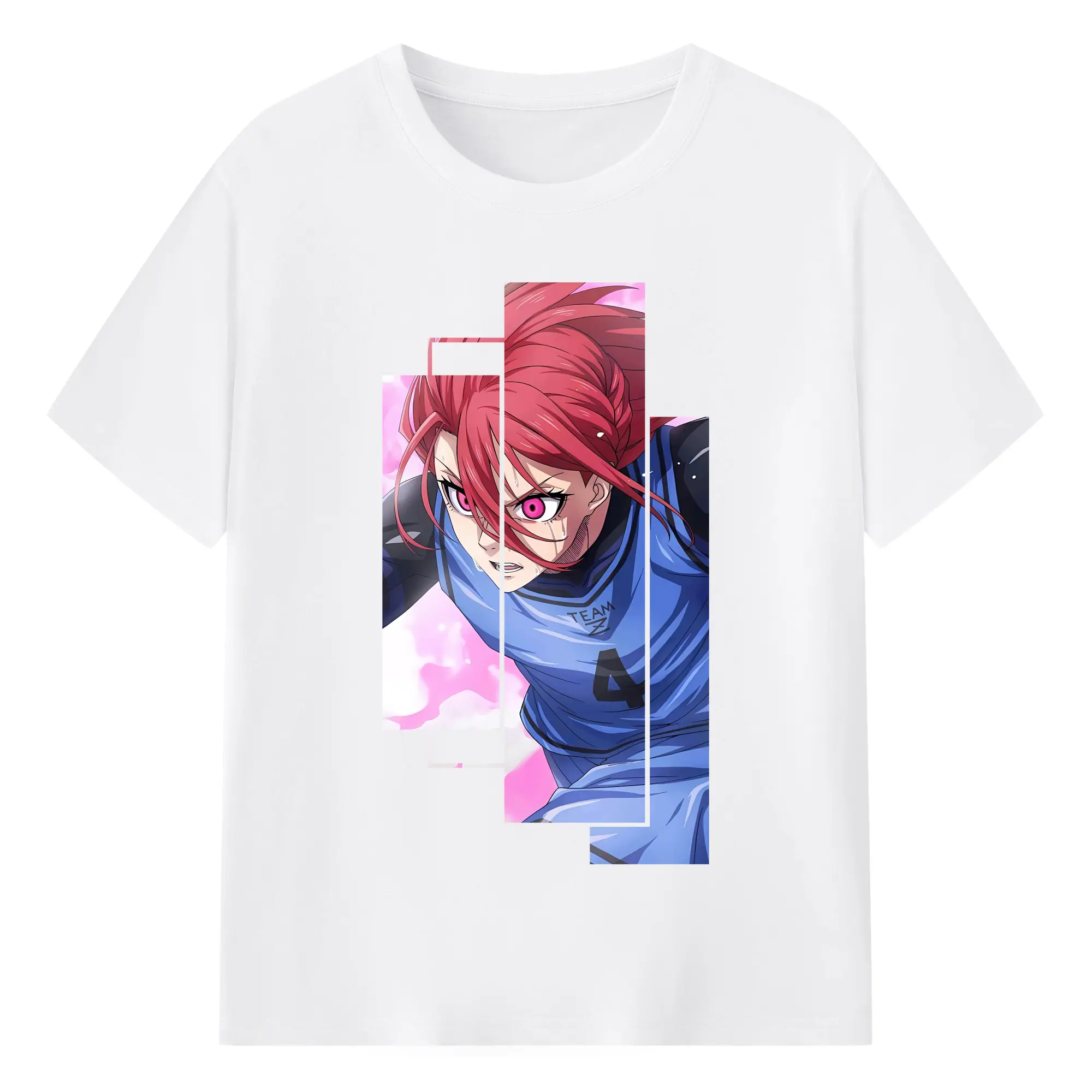 ブルーロック グッズ 千切 豹馬 - 綿100％ 半袖Tシャツ ・ フロントプリント ・ 快適 通気性 ・ 日常使い 散歩 スポーツ用